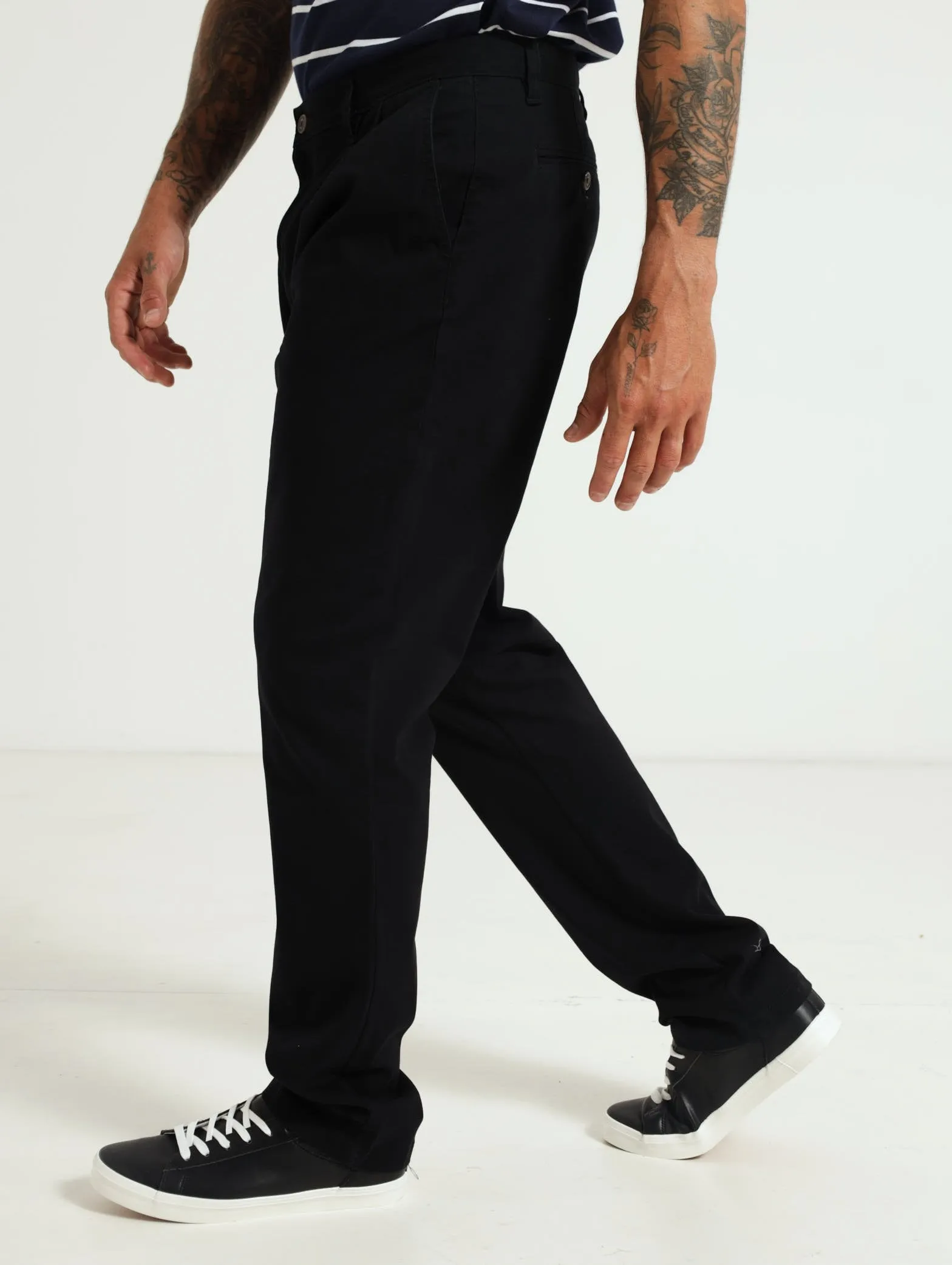 2 Pleat Chino - Black