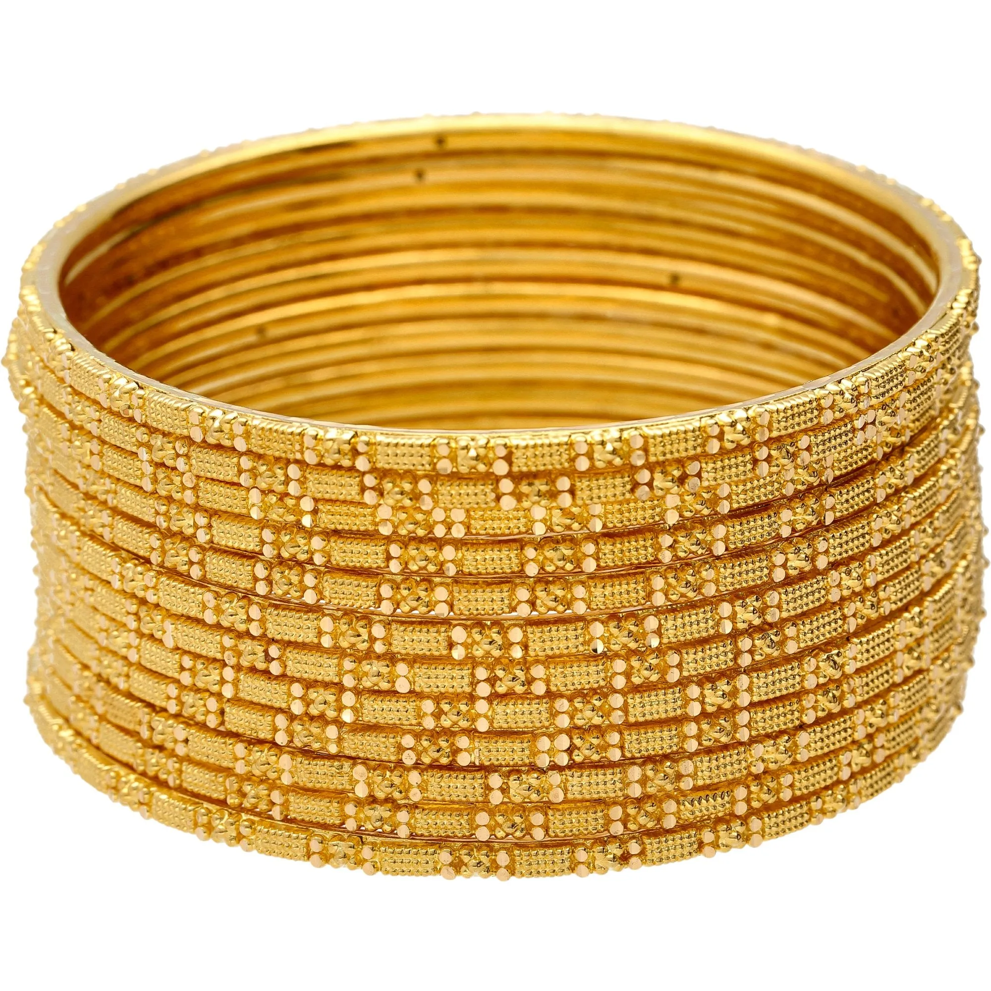 22K Gold Thin Indian Gold Bangle Set of 12