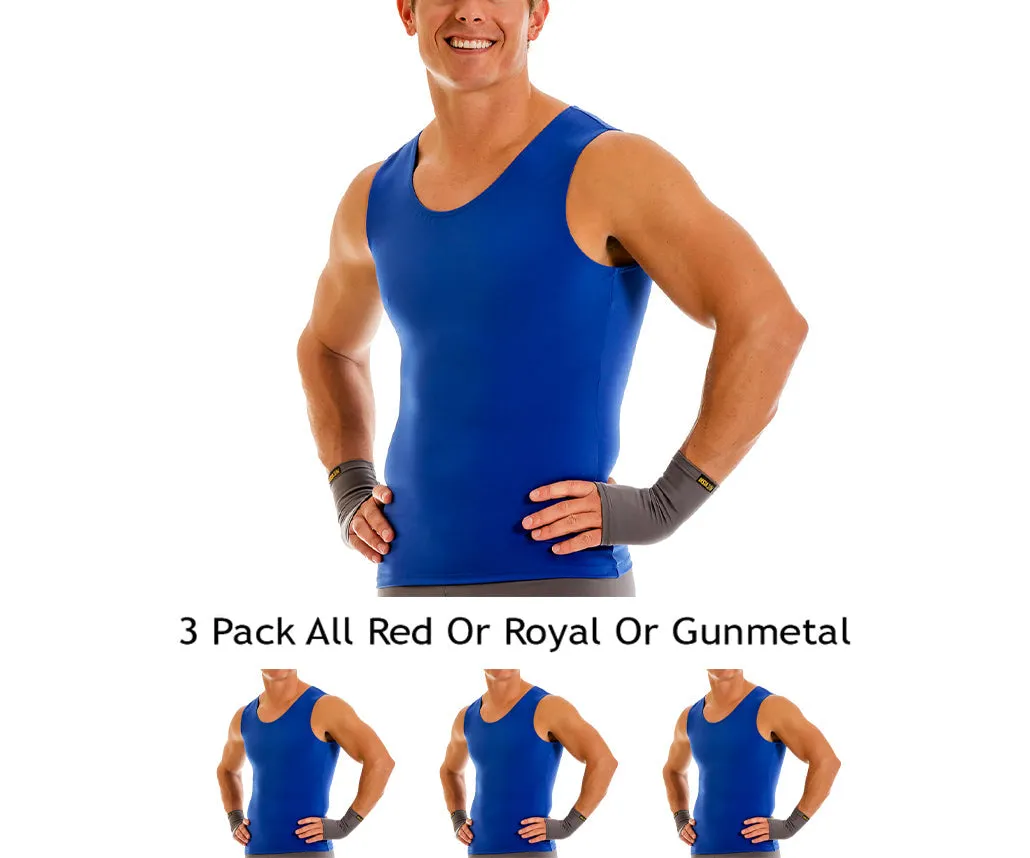 3-Pack Insta Slim Activewear Compression Muscle Tank Shirt MA0003BT