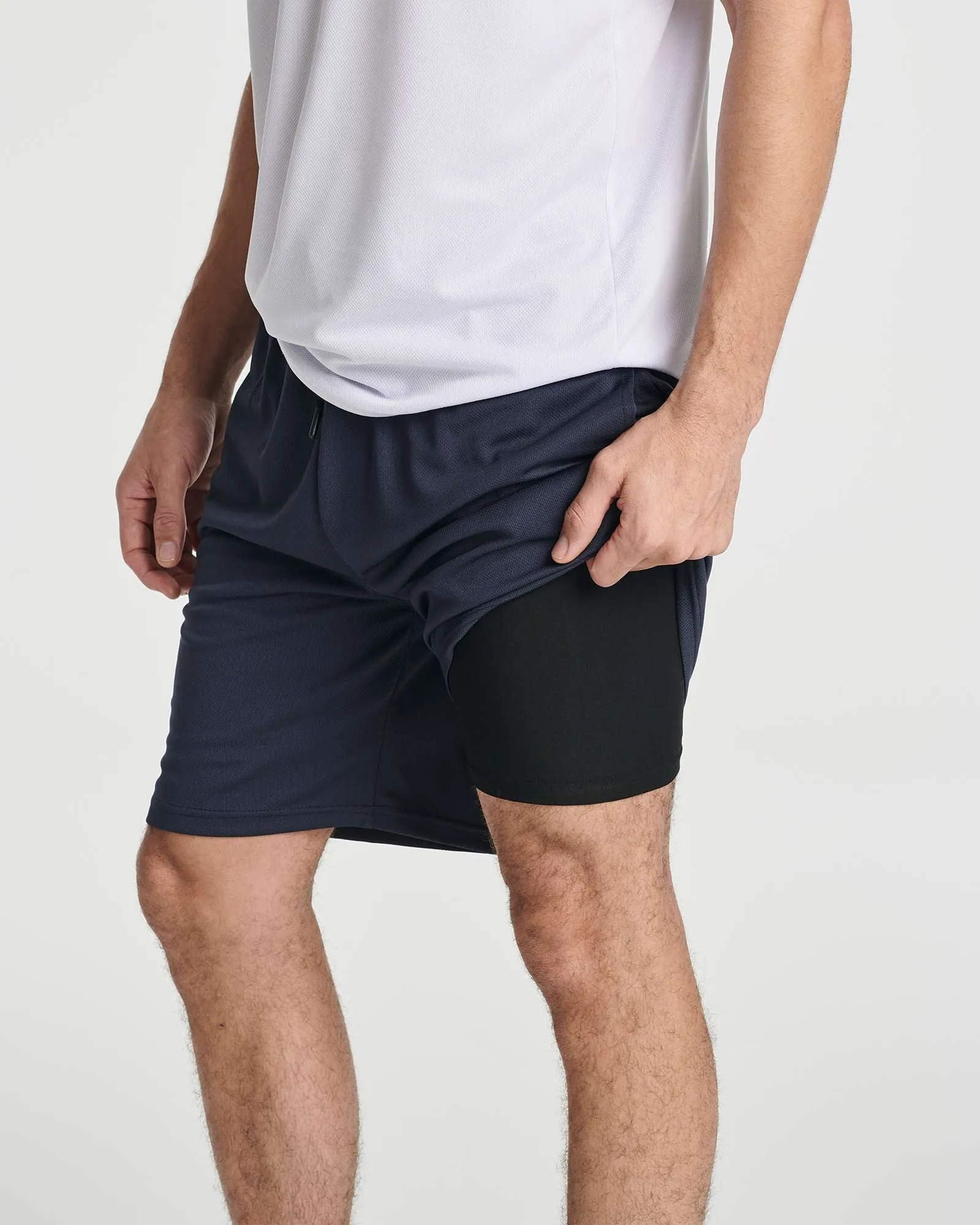 3 Pack: Men's 2-in-1 7 Running Shorts with Compression Liner (Available in Big & Tall)