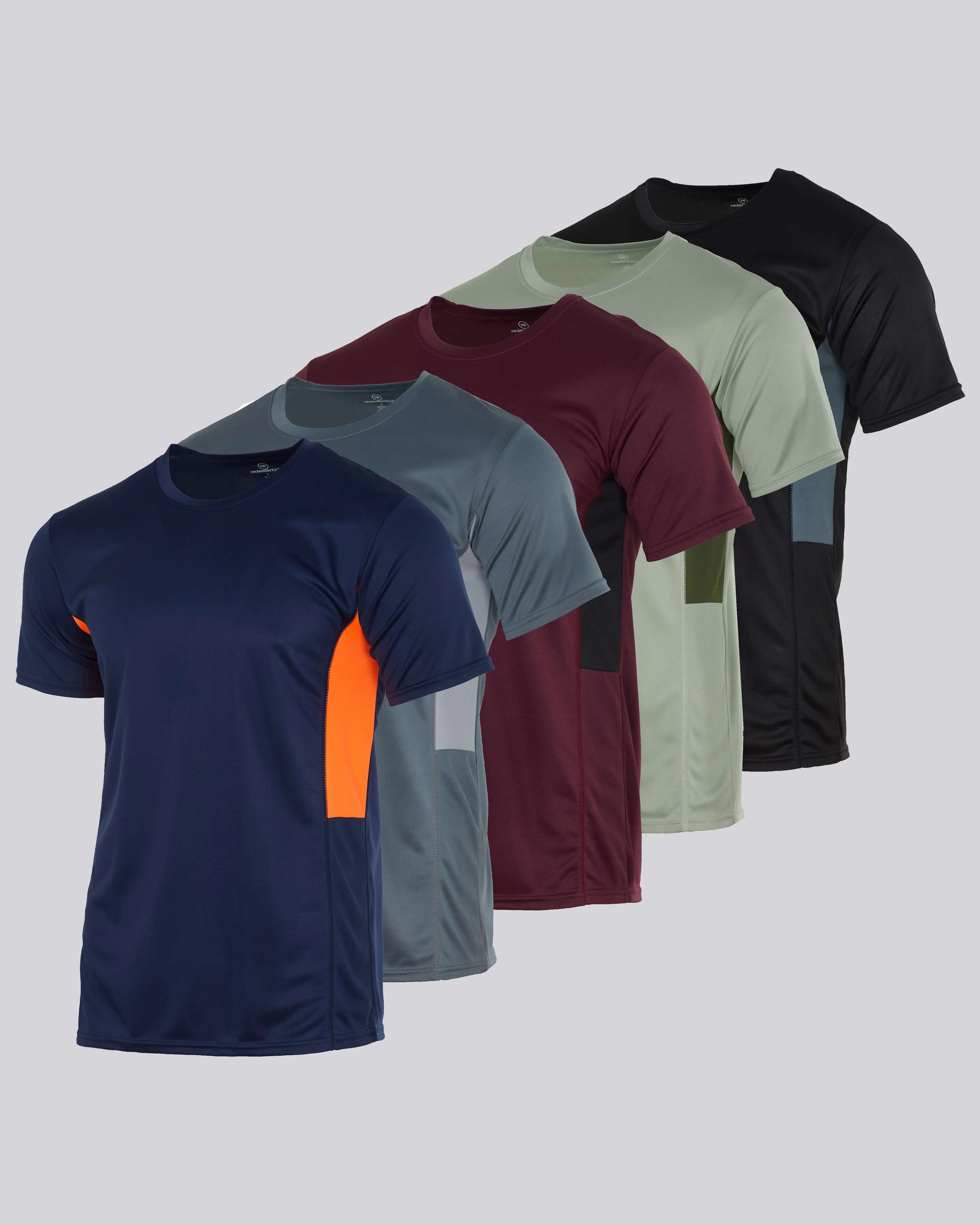 5 Pack: Men’s Active Quick Dry Mesh Crew Neck T Shirts Athletic Short Sleeve Tee (Available In Big & Tall)