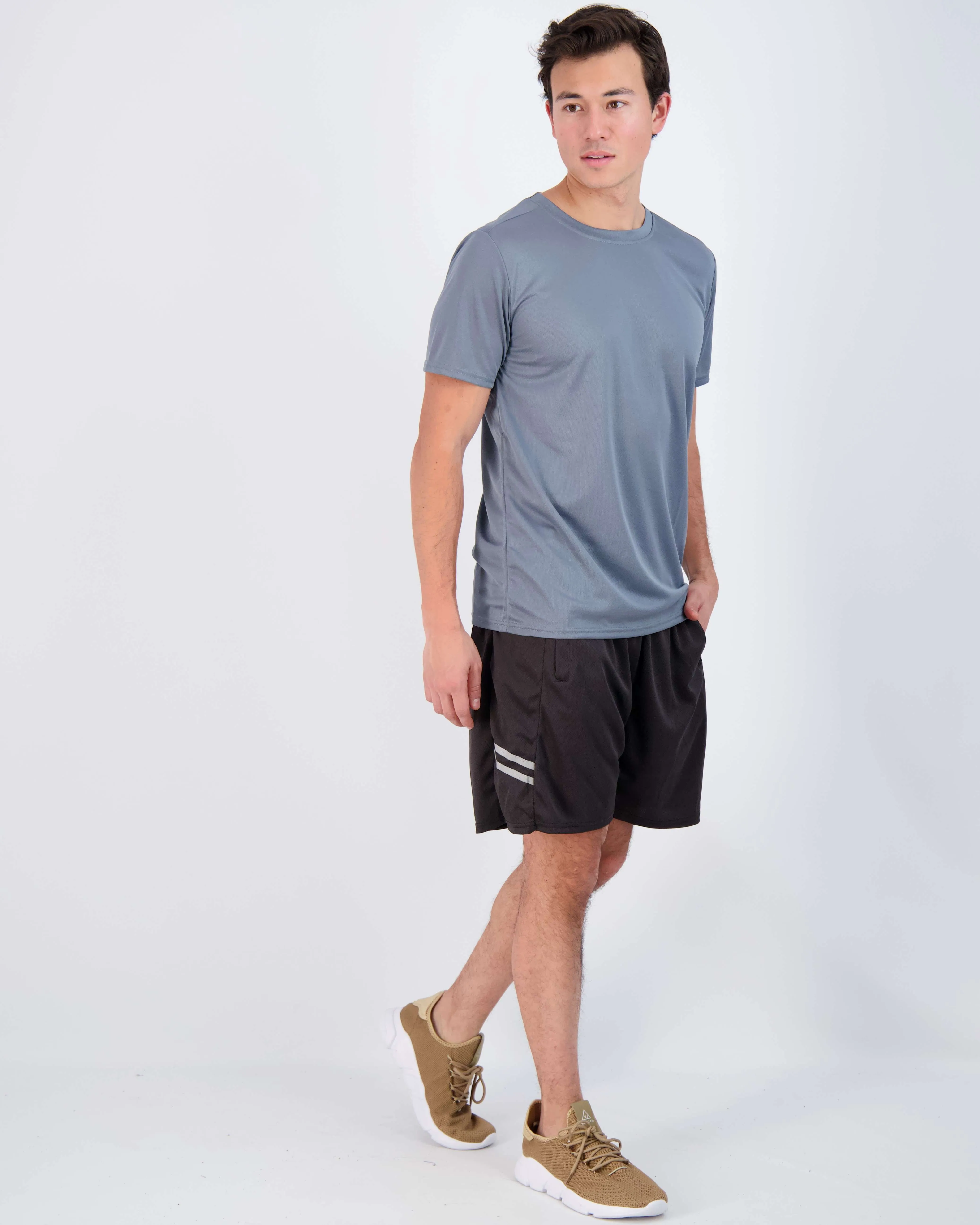 5 Pack: Men’s Active Quick Dry Mesh Crew Neck T Shirts Athletic Short Sleeve Tee (Available In Big & Tall)