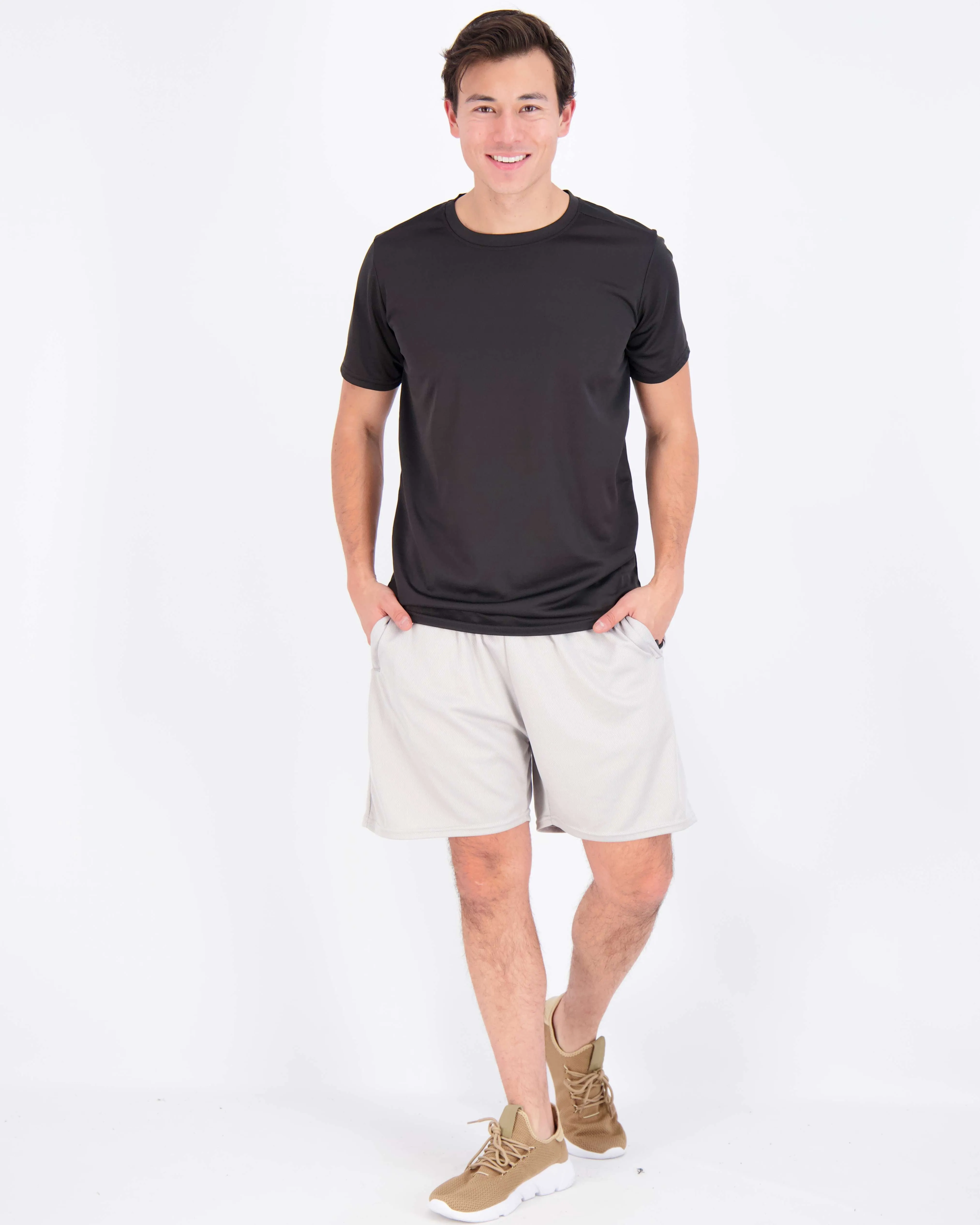 5 Pack: Men’s Active Quick Dry Mesh Crew Neck T Shirts Athletic Short Sleeve Tee (Available In Big & Tall)