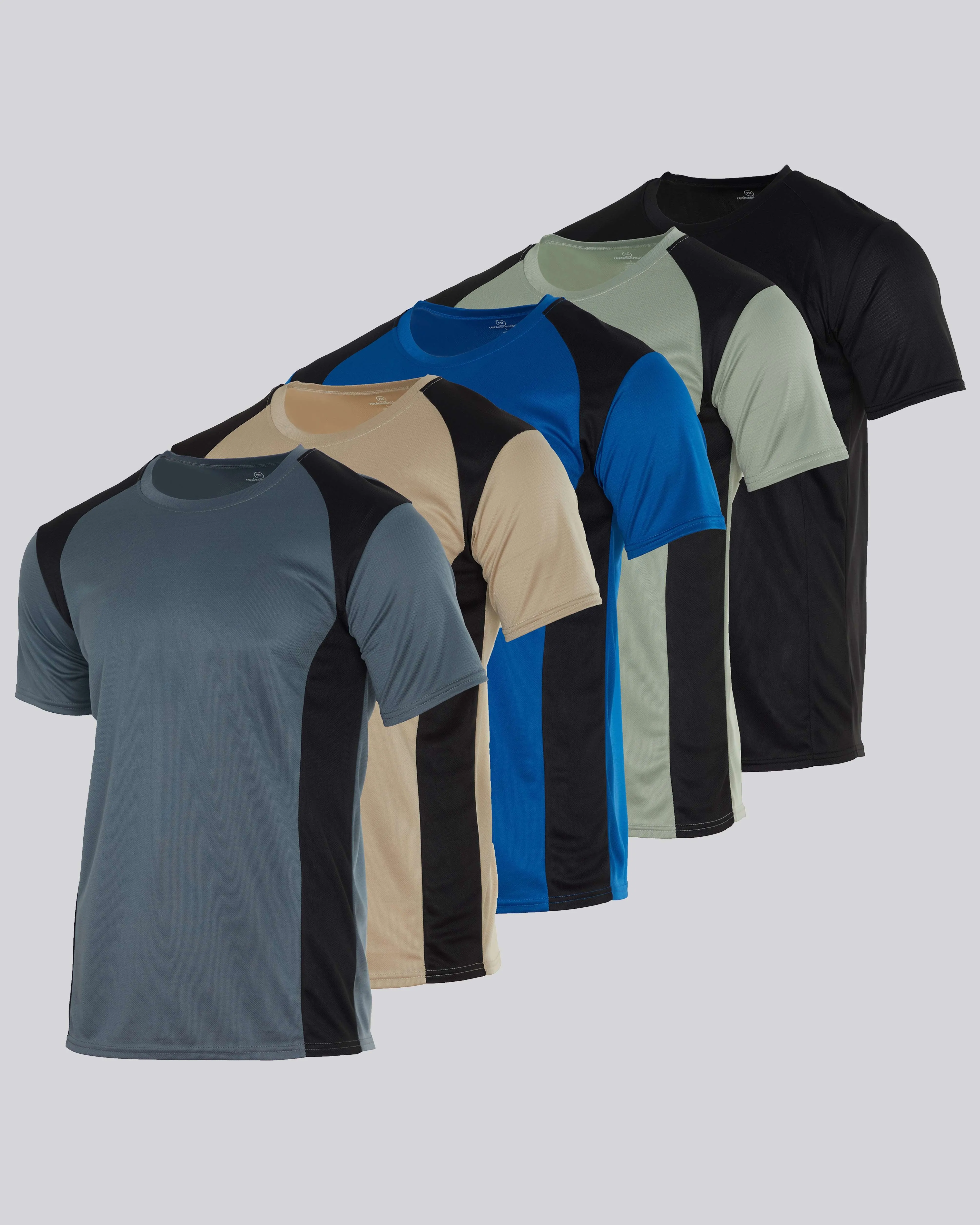 5 Pack: Men’s Active Quick Dry Mesh Crew Neck T Shirts Athletic Short Sleeve Tee (Available In Big & Tall)