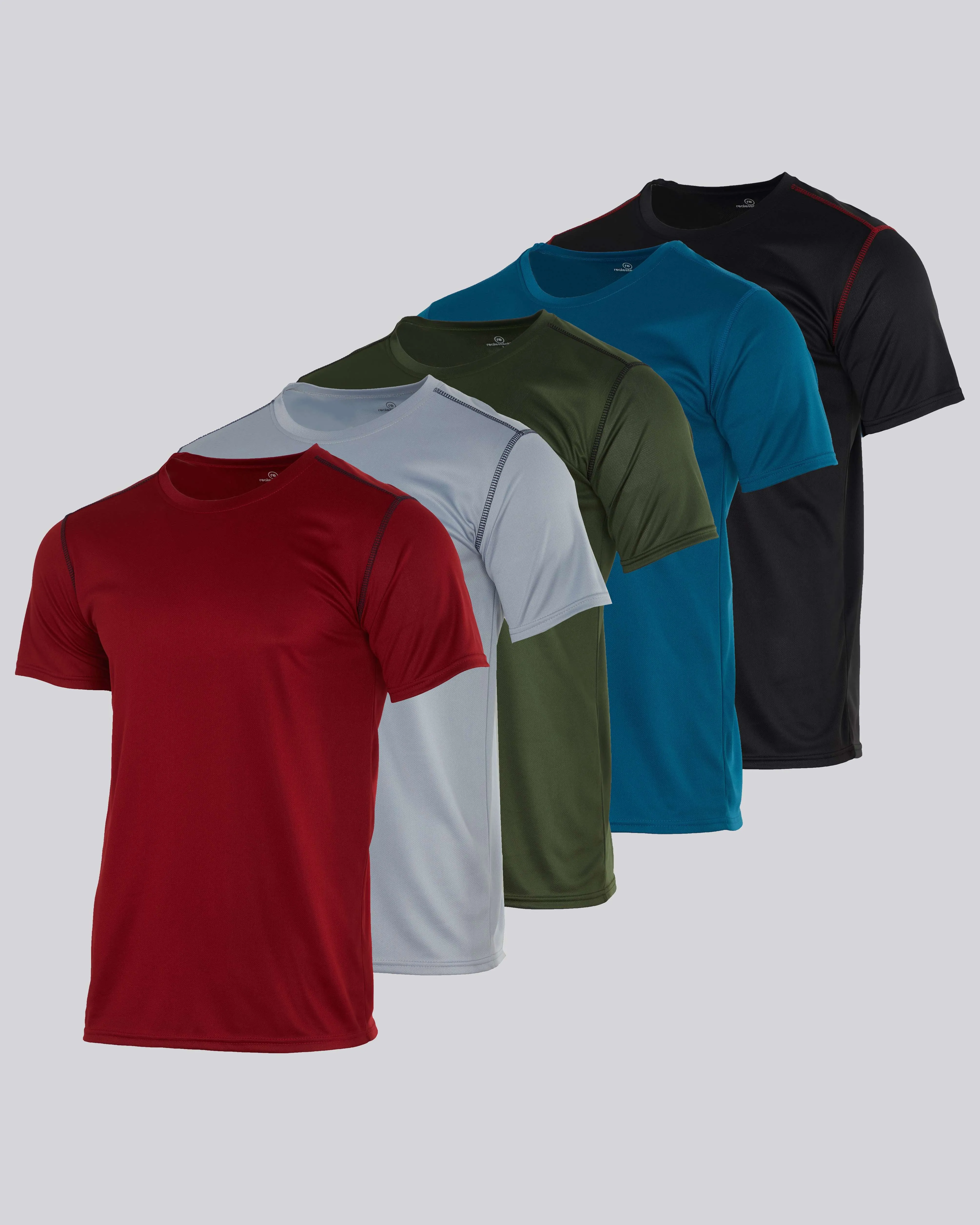 5 Pack: Men’s Active Quick Dry Mesh Crew Neck T Shirts Athletic Short Sleeve Tee (Available In Big & Tall)