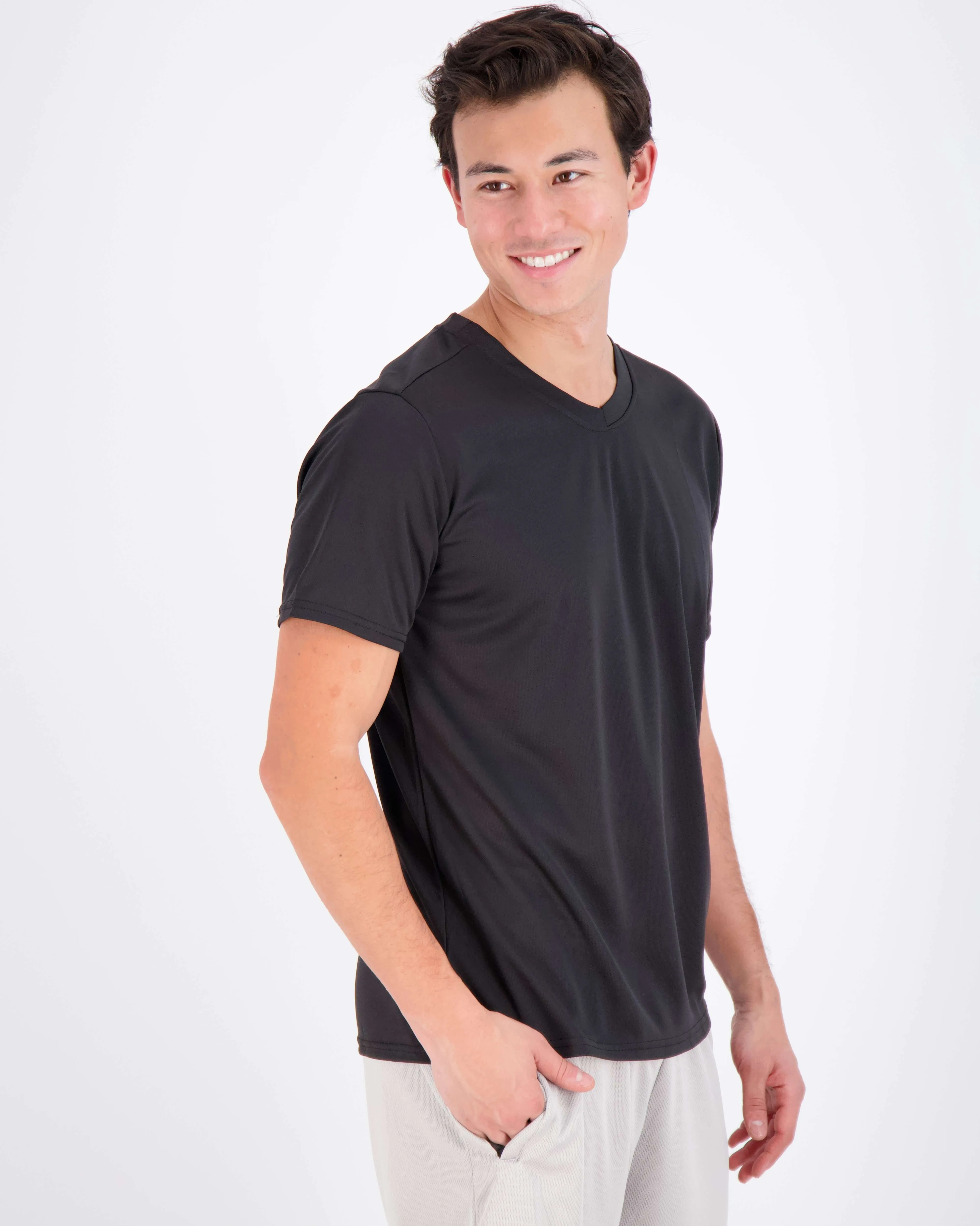 5 Pack: Mens V-Neck Mesh Active Short Sleeve T-Shirt (Available in Big & Tall)