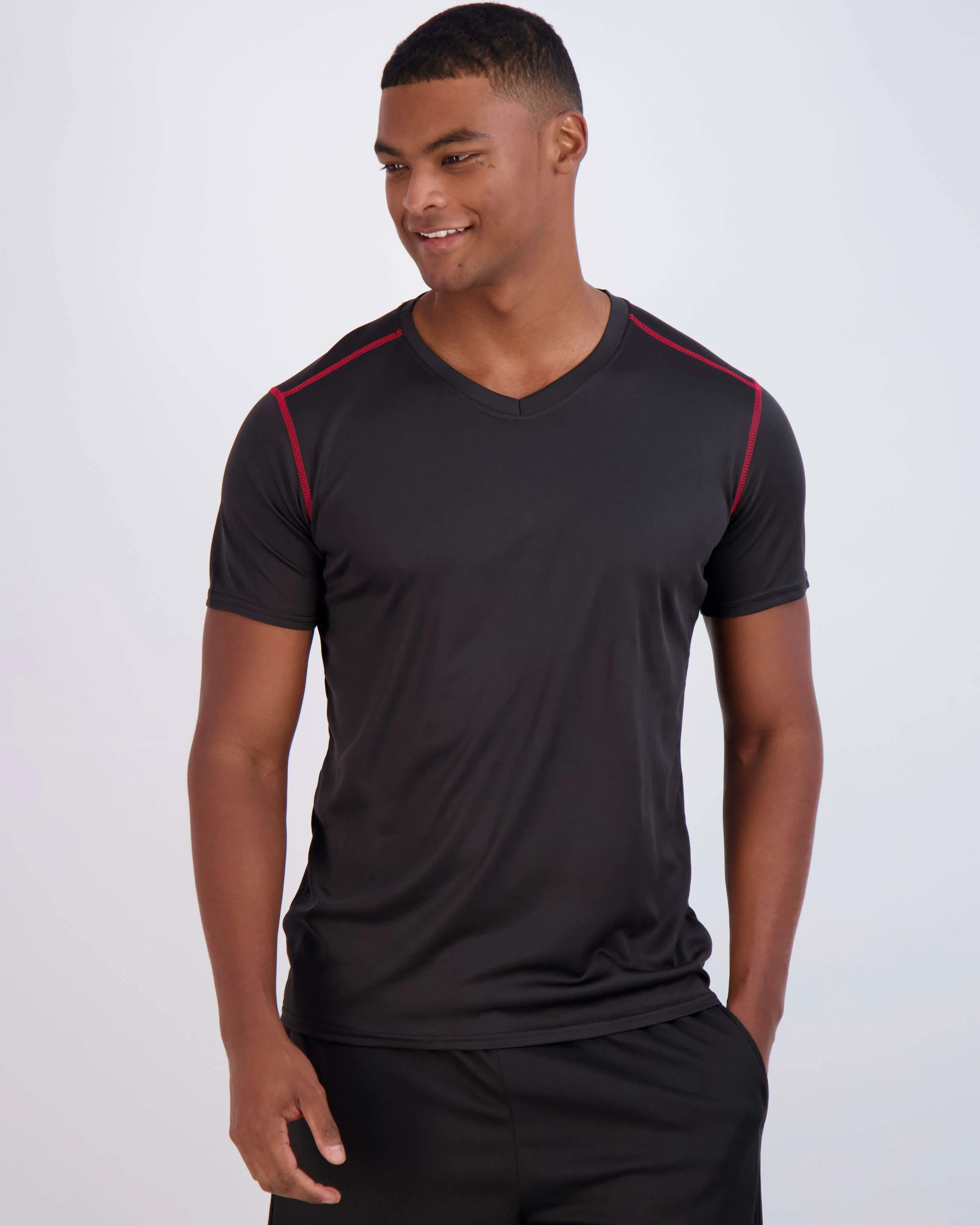 5 Pack: Mens V-Neck Mesh Active Short Sleeve T-Shirt (Available in Big & Tall)