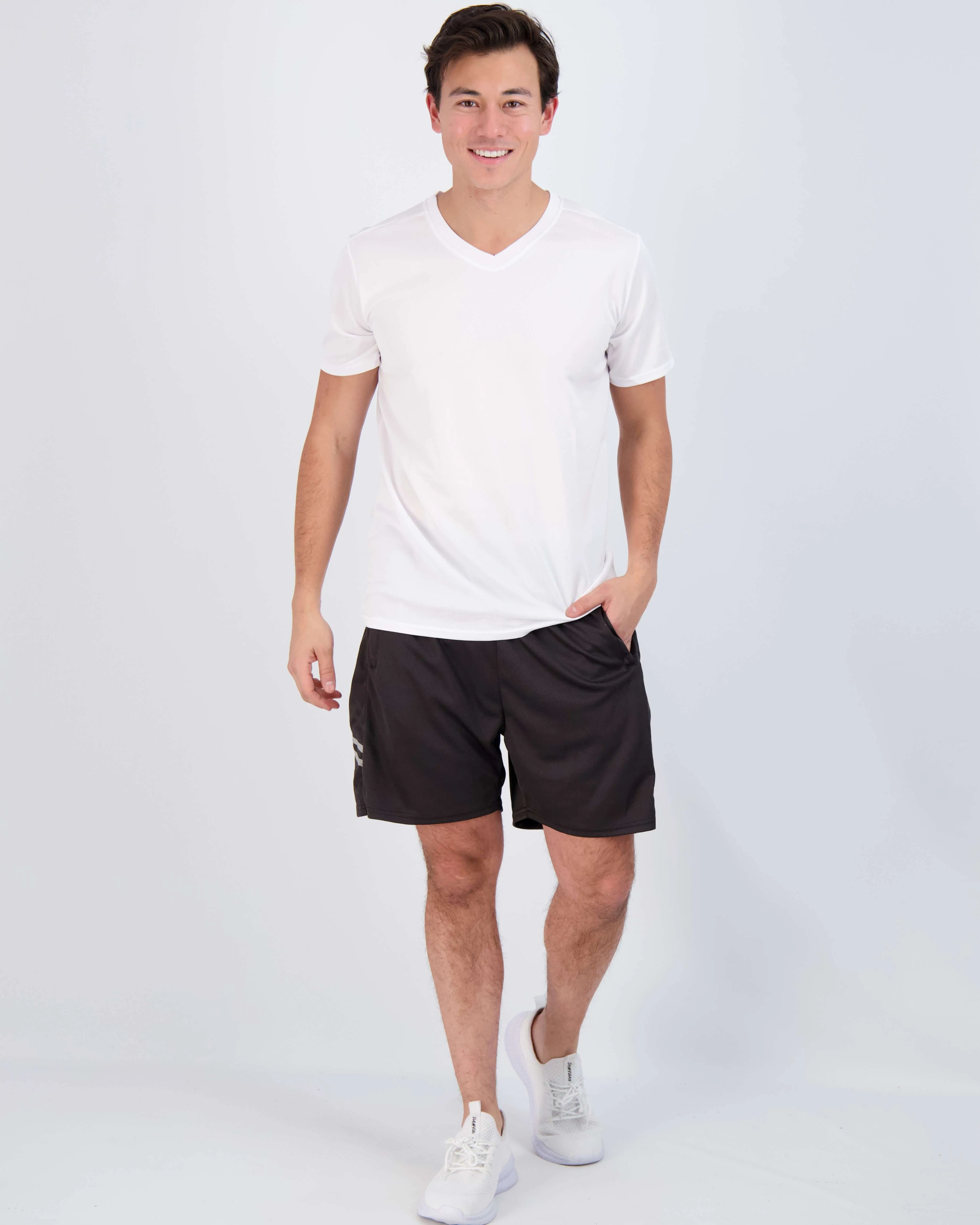 5 Pack: Mens V-Neck Mesh Active Short Sleeve T-Shirt (Available in Big & Tall)