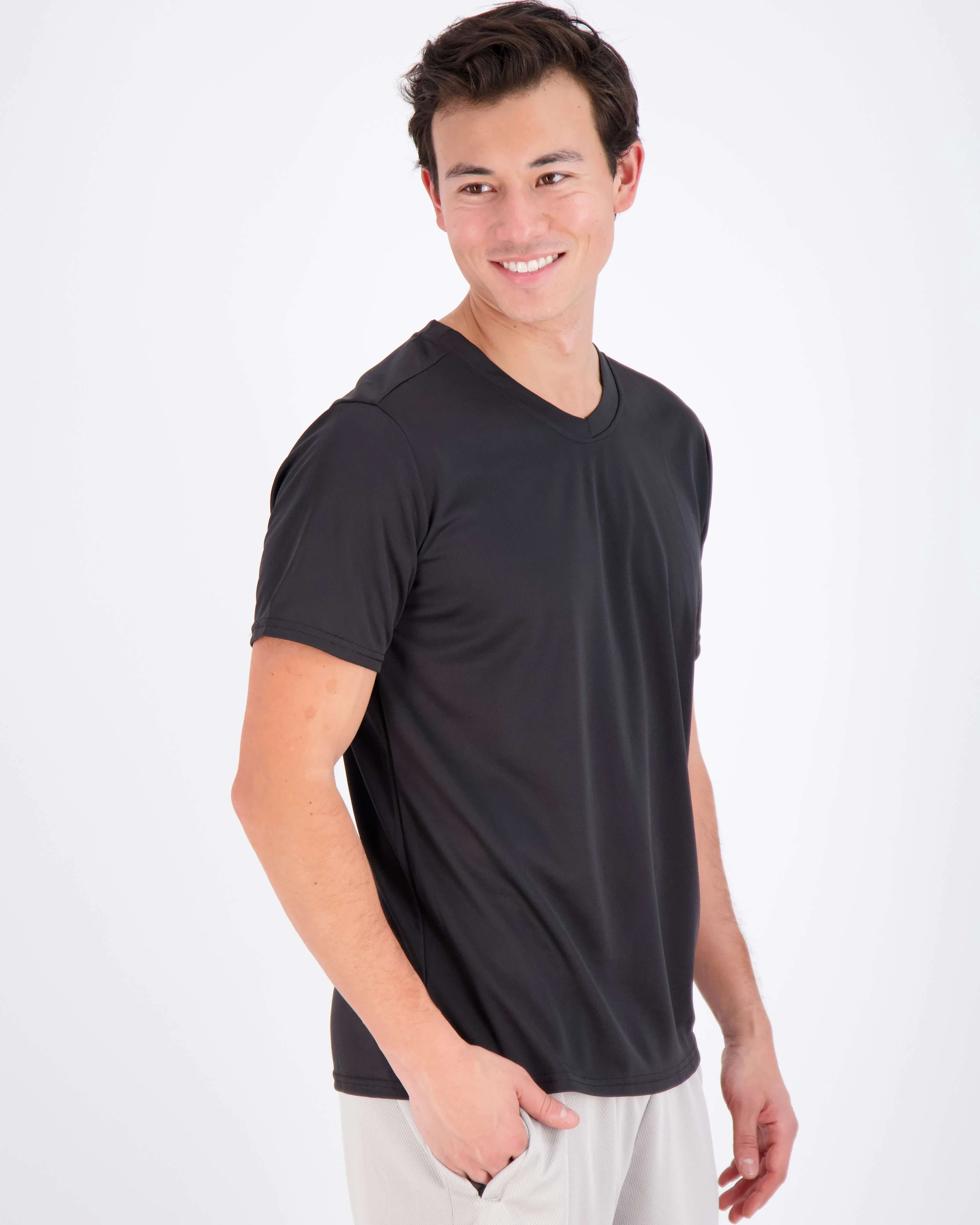 5 Pack: Mens V-Neck Mesh Active Short Sleeve T-Shirt (Available in Big & Tall)