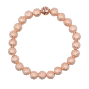 8mm 14k Rose Gold Filled Diamond Dust Beaded Bracelet