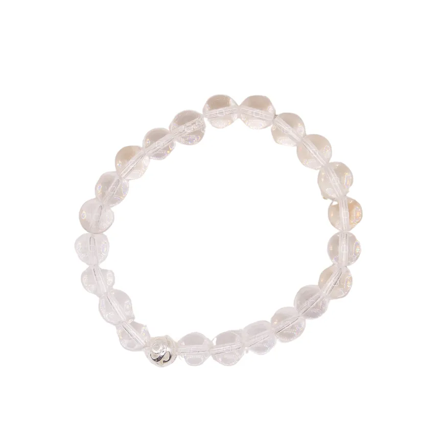 8mm Clear Quartz Beaded Bracelet