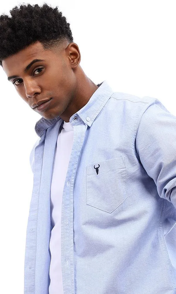 94714 Side Chest Pocket Heathered Light Blue Shirt