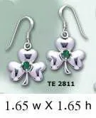 A symbolic charm in Irish culture ~ Sterling Silver Jewelry Shamrock Hook Earrings TE2811