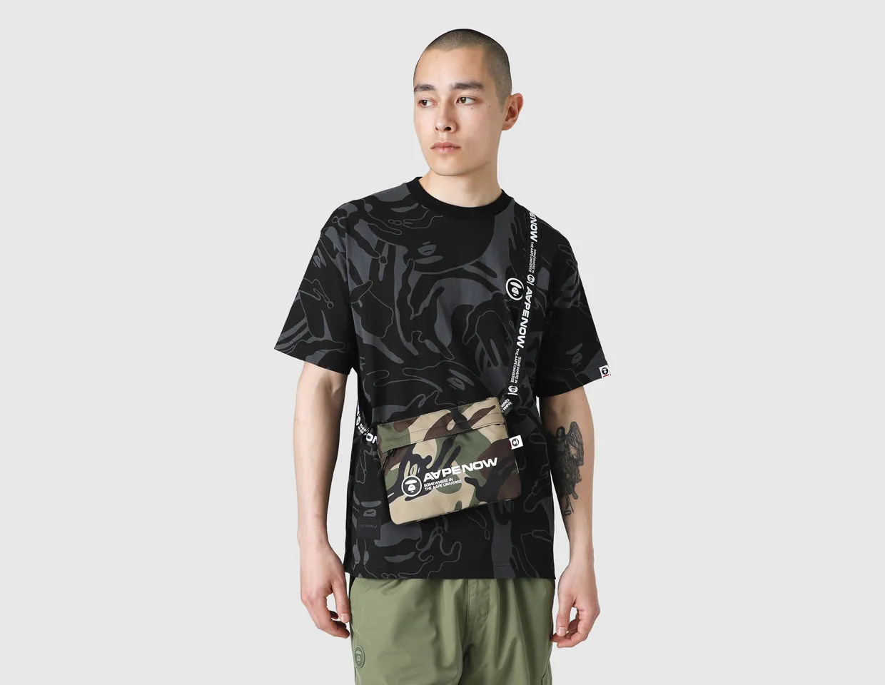 AAPE Medium Shoulder Bag / Green Multi