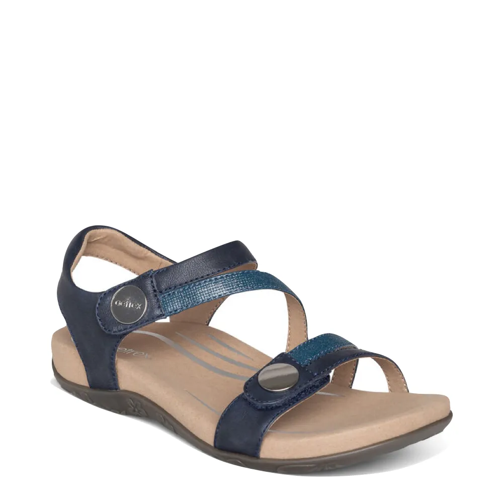 Aetrex Women's Jess Adjustable Strap Sandal (Navy)