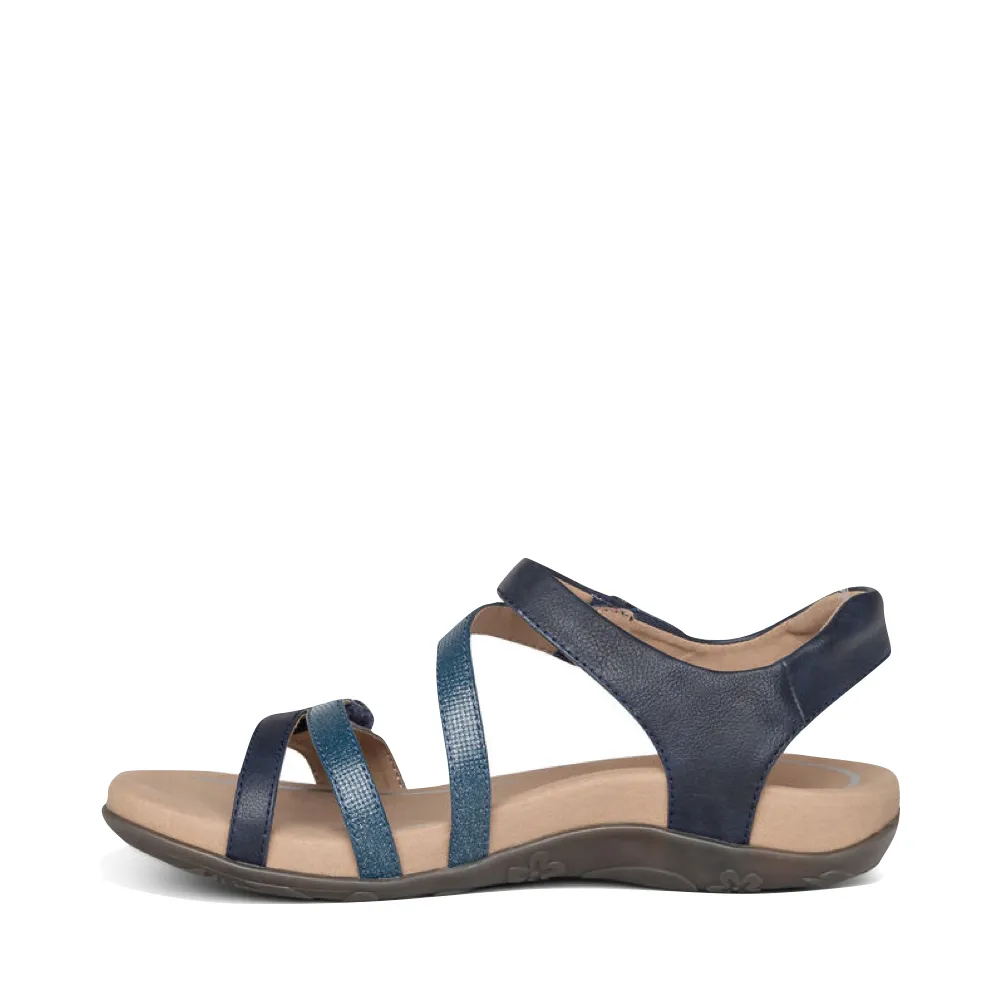 Aetrex Women's Jess Adjustable Strap Sandal (Navy)