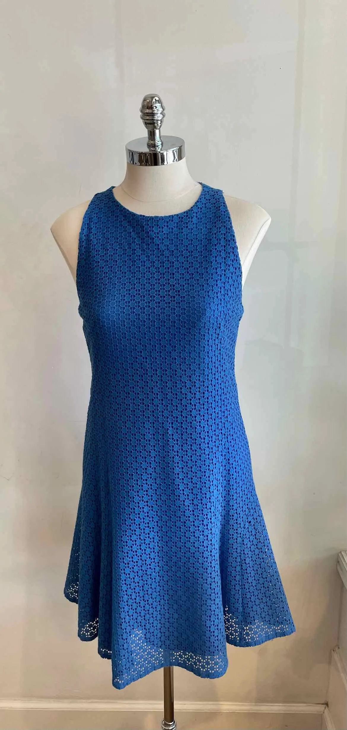 AKRIS Size 6 Blue Lace Dress