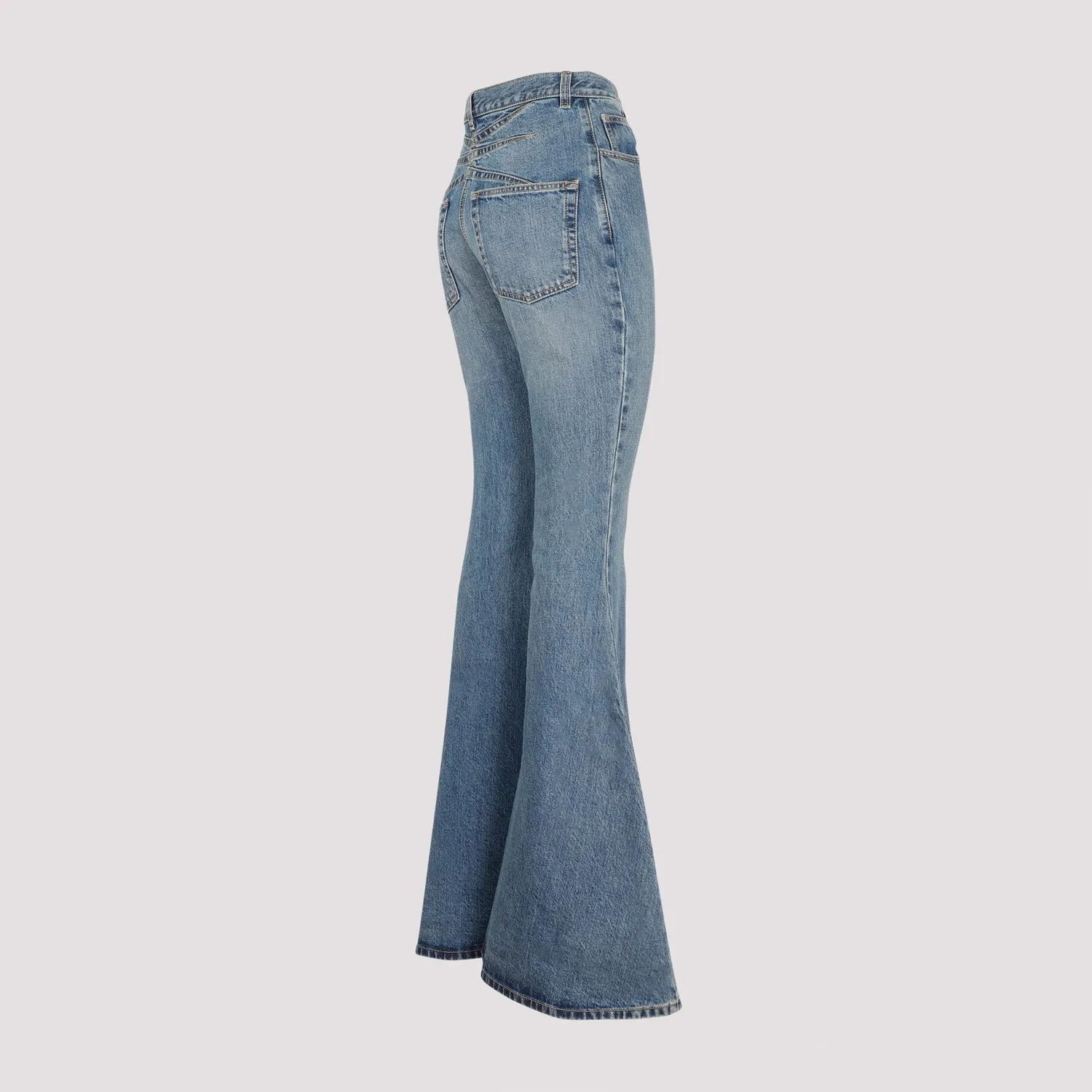 ALAIA High-Waisted Flared Denim Jeans