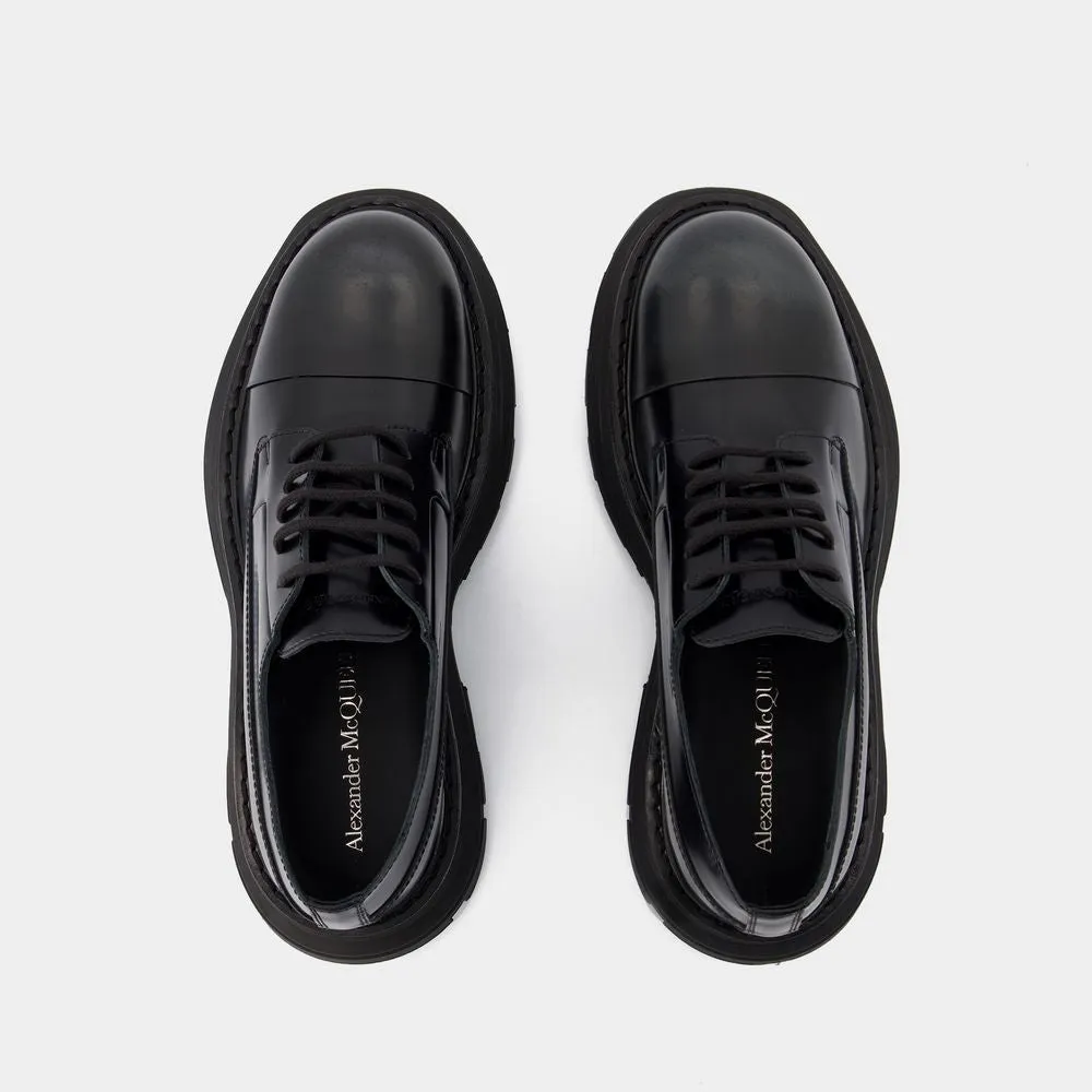 ALEXANDER MCQUEEN Men's Black Treadslick Loafers for SS24