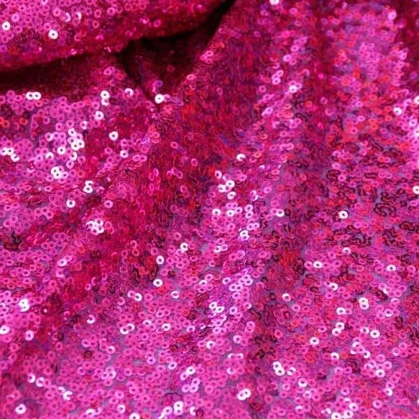 All Over Fuchsia Mesh Glitz Mini Sequins Fabric