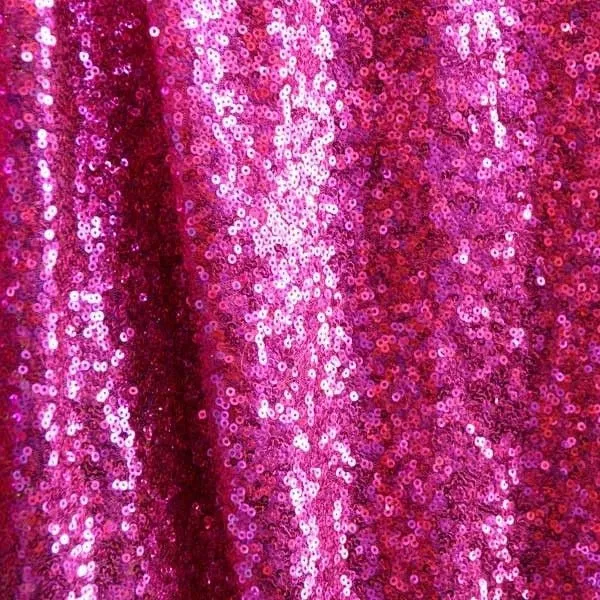 All Over Fuchsia Mesh Glitz Mini Sequins Fabric