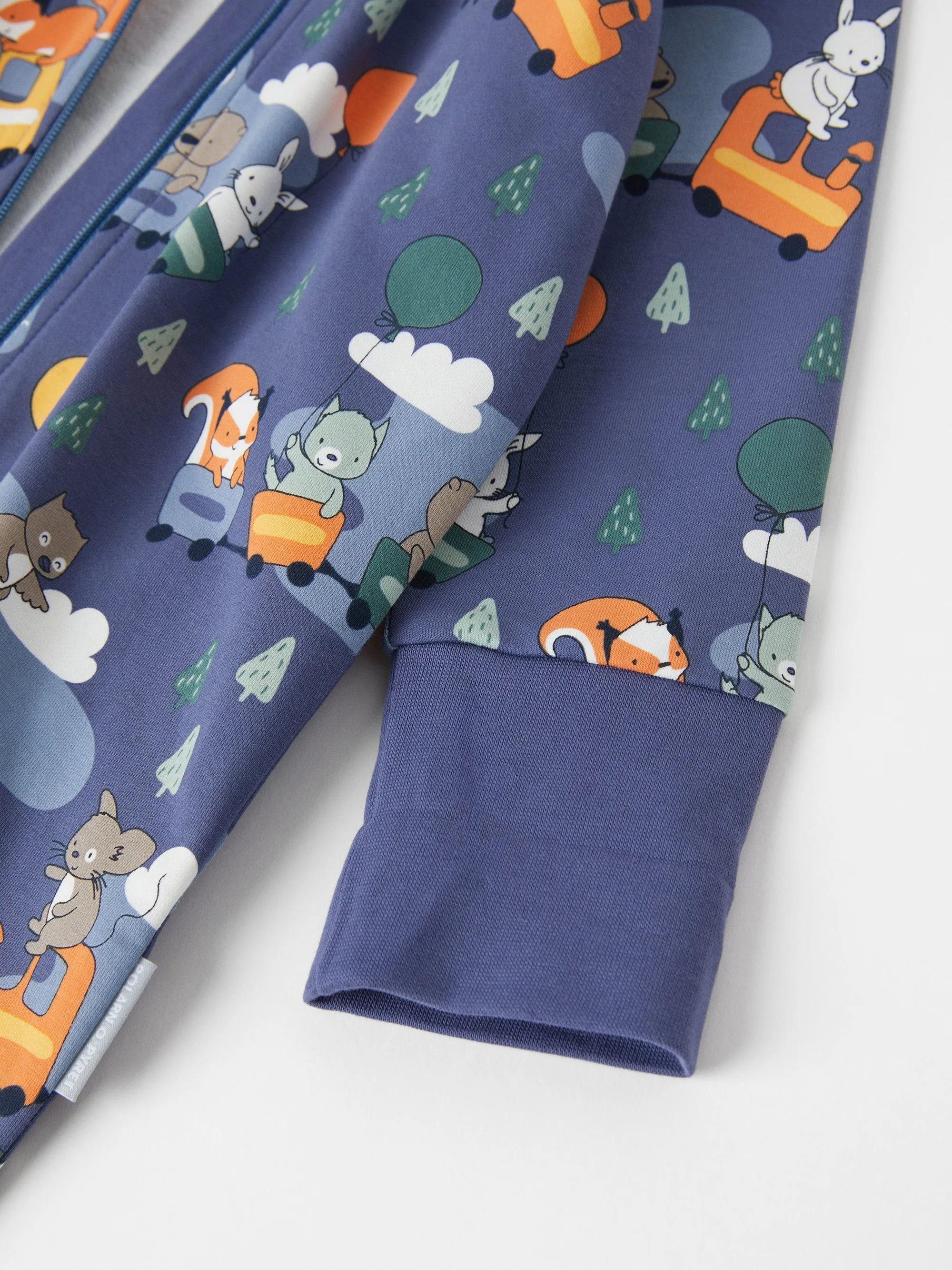 Animal Train Print Baby All-in-one