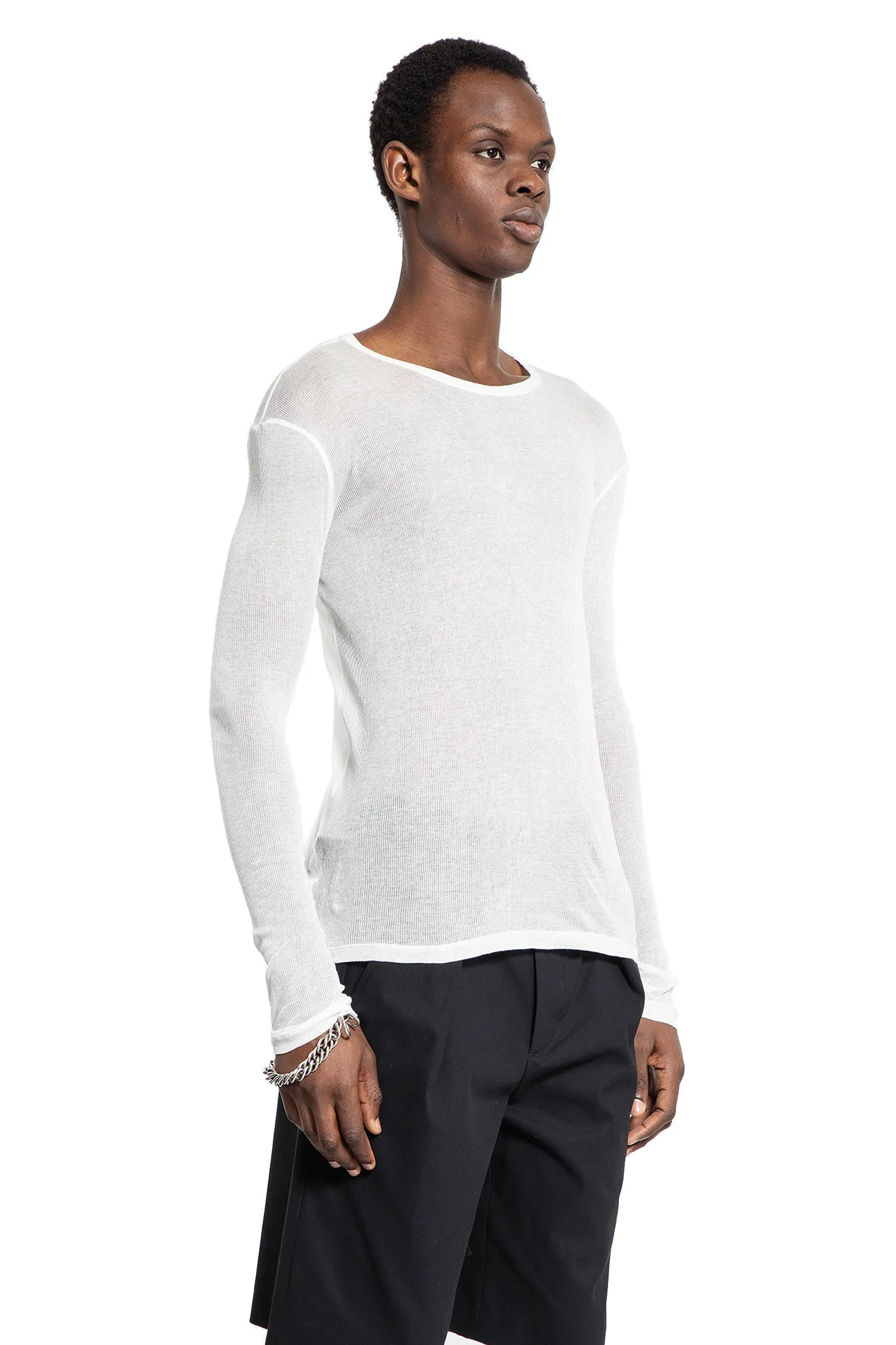 ANN DEMEULEMEESTER MAN WHITE T-SHIRTS & TANK TOPS