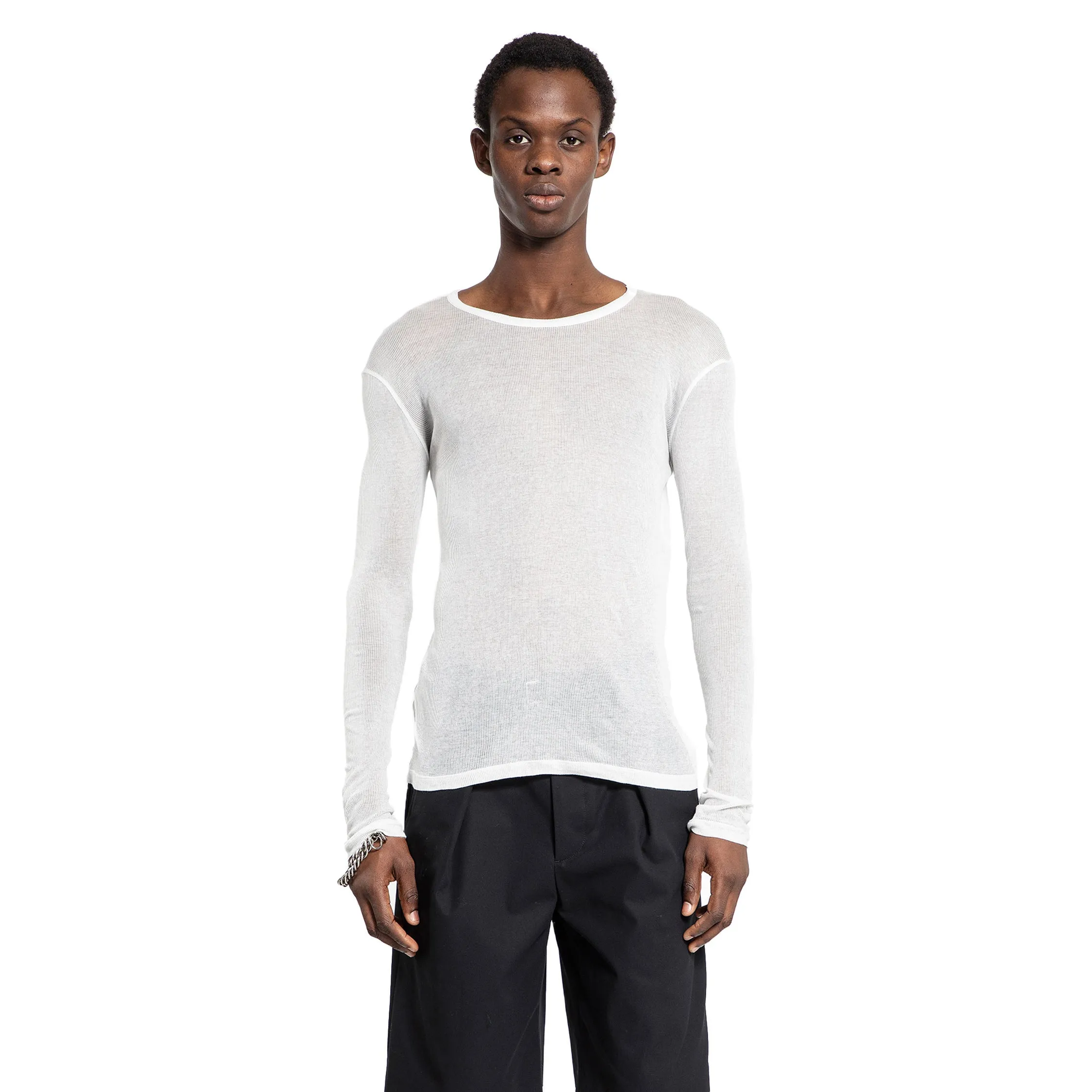 ANN DEMEULEMEESTER MAN WHITE T-SHIRTS & TANK TOPS