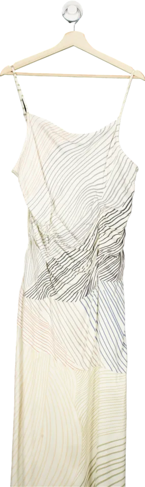 Anthropologie {Conditions Apply} White/Black Abstract Striped Maxi Dress UK 8