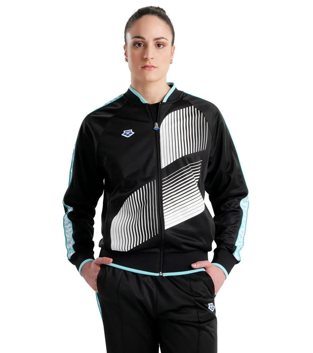 Arena Unisex Relax IV Logo Team Jacket Black/White/Blue Diamond