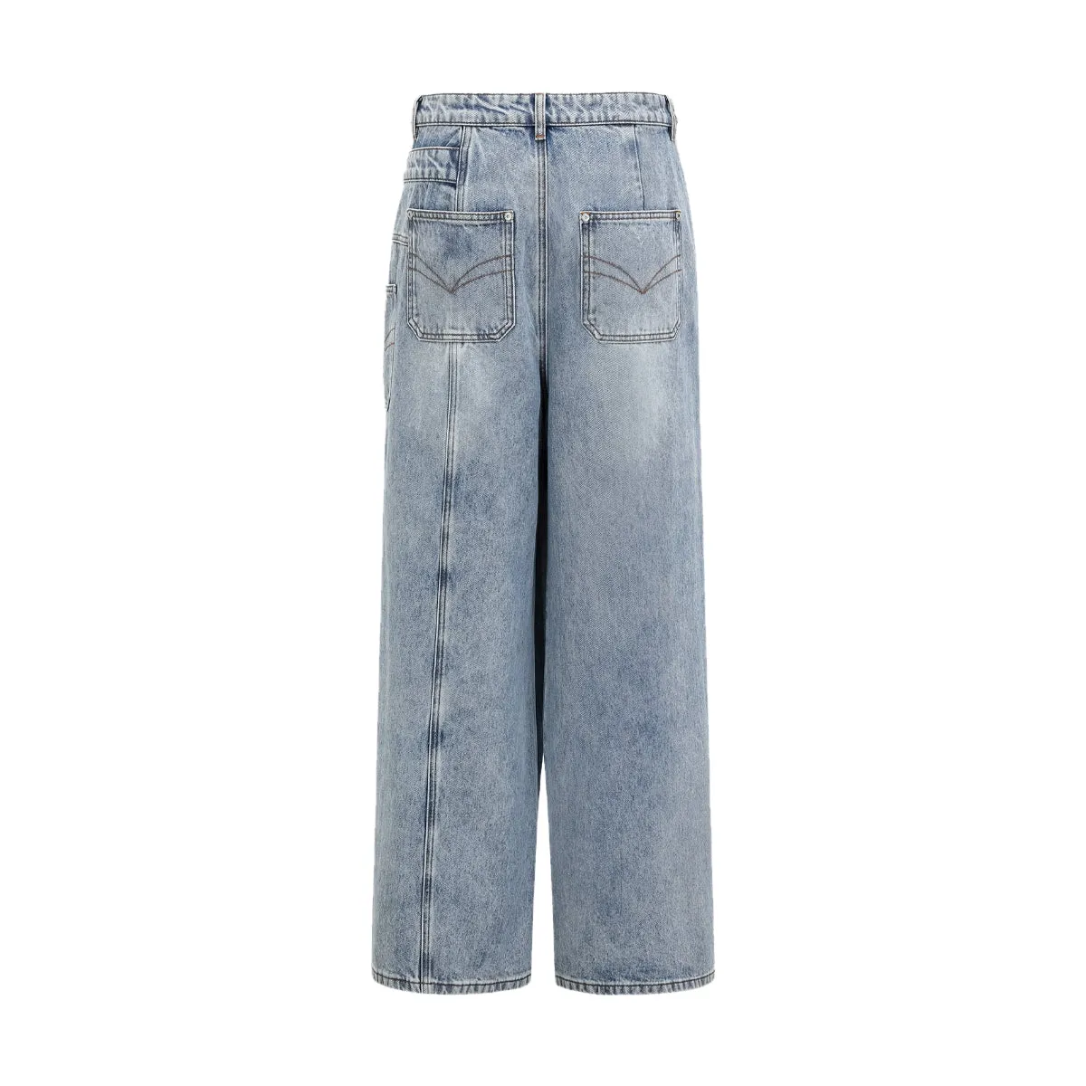 Asymmetic Panel Remake Wide Leg Jeans 'Blue'