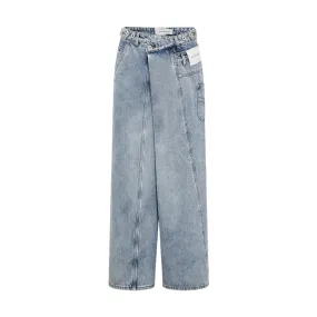 Asymmetic Panel Remake Wide Leg Jeans 'Blue'