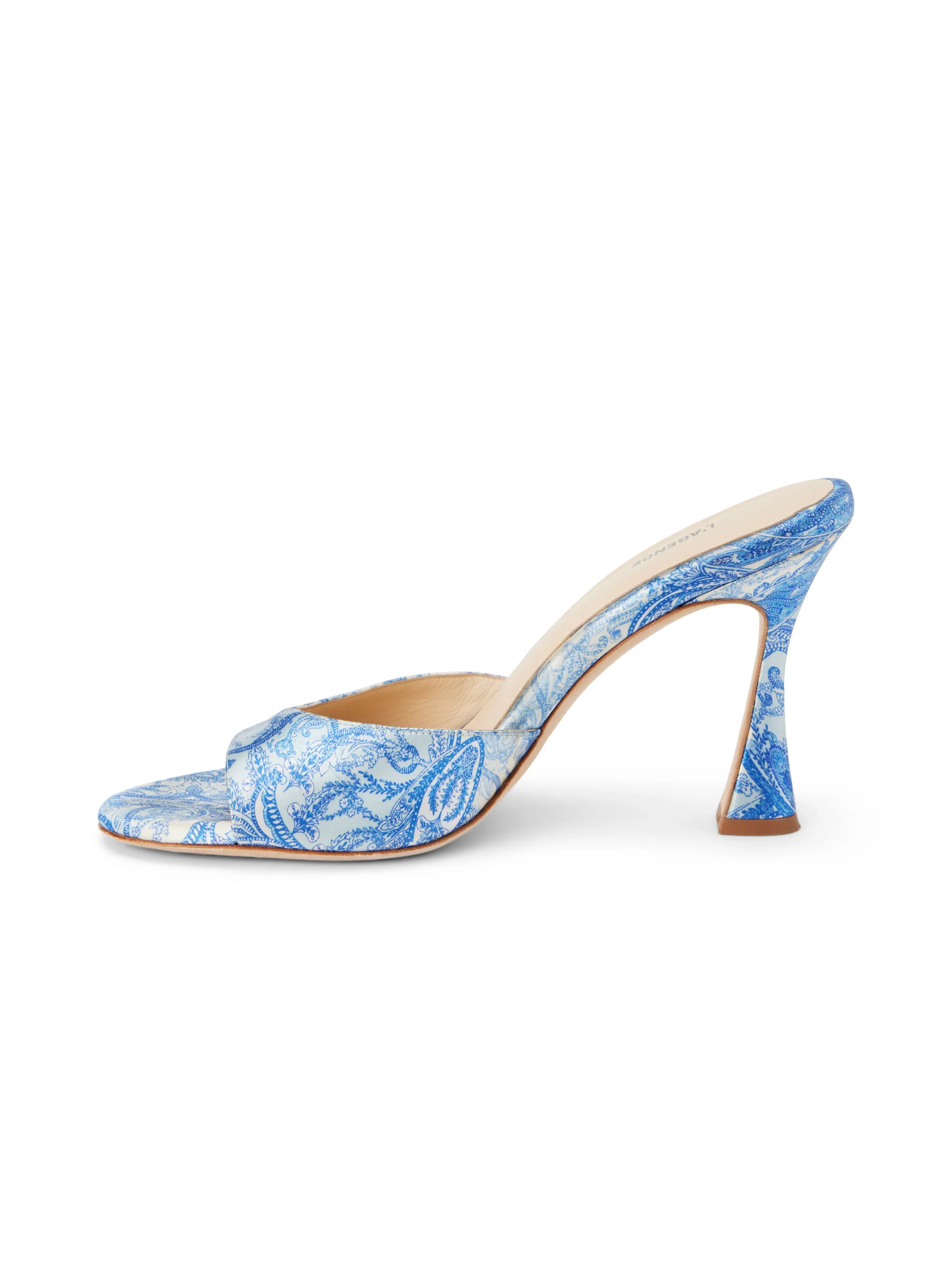 Avery Satin Peep-Toe Mule