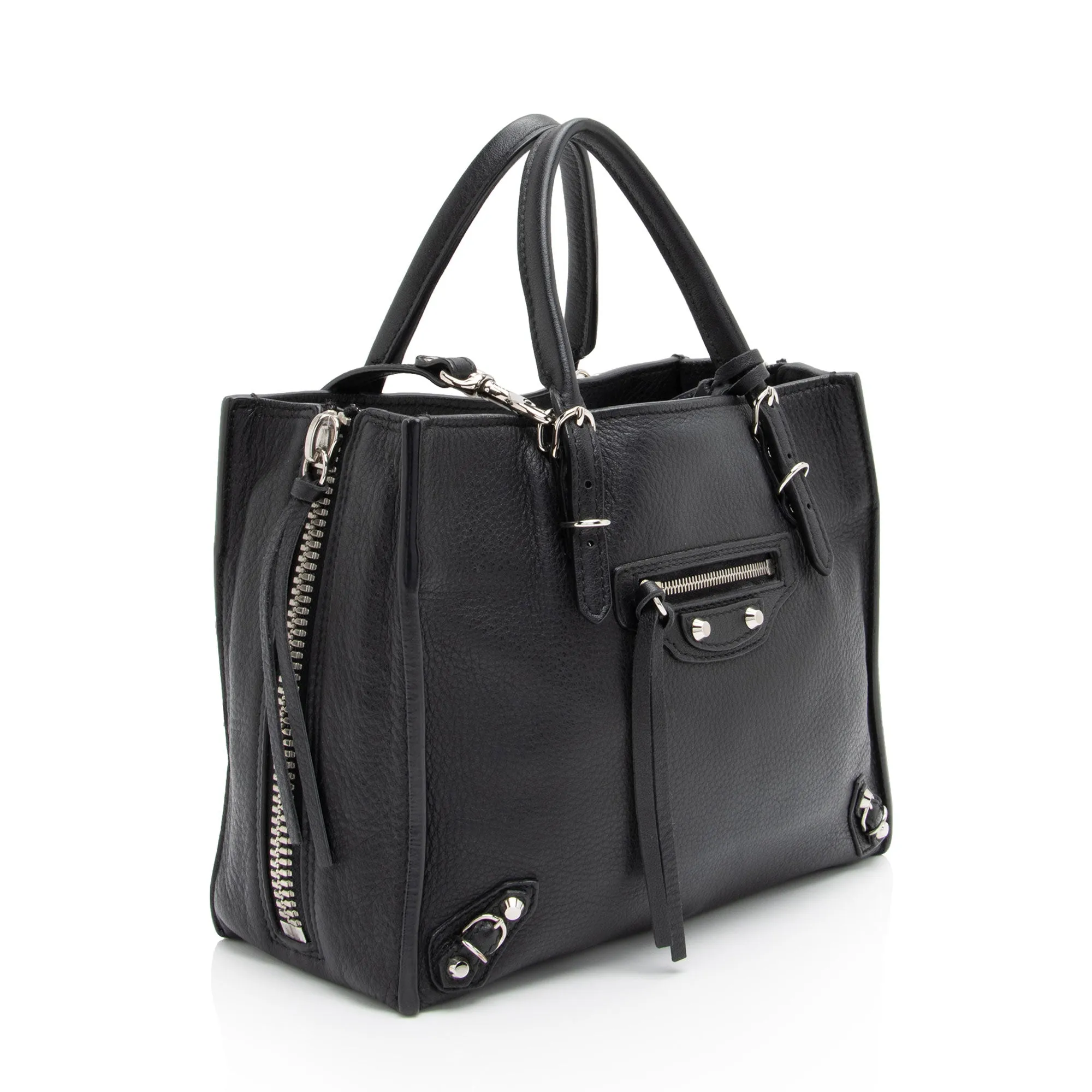 Balenciaga Calfskin Papier A4 Zip Around Mini Tote (SHF-UJ4lBR)