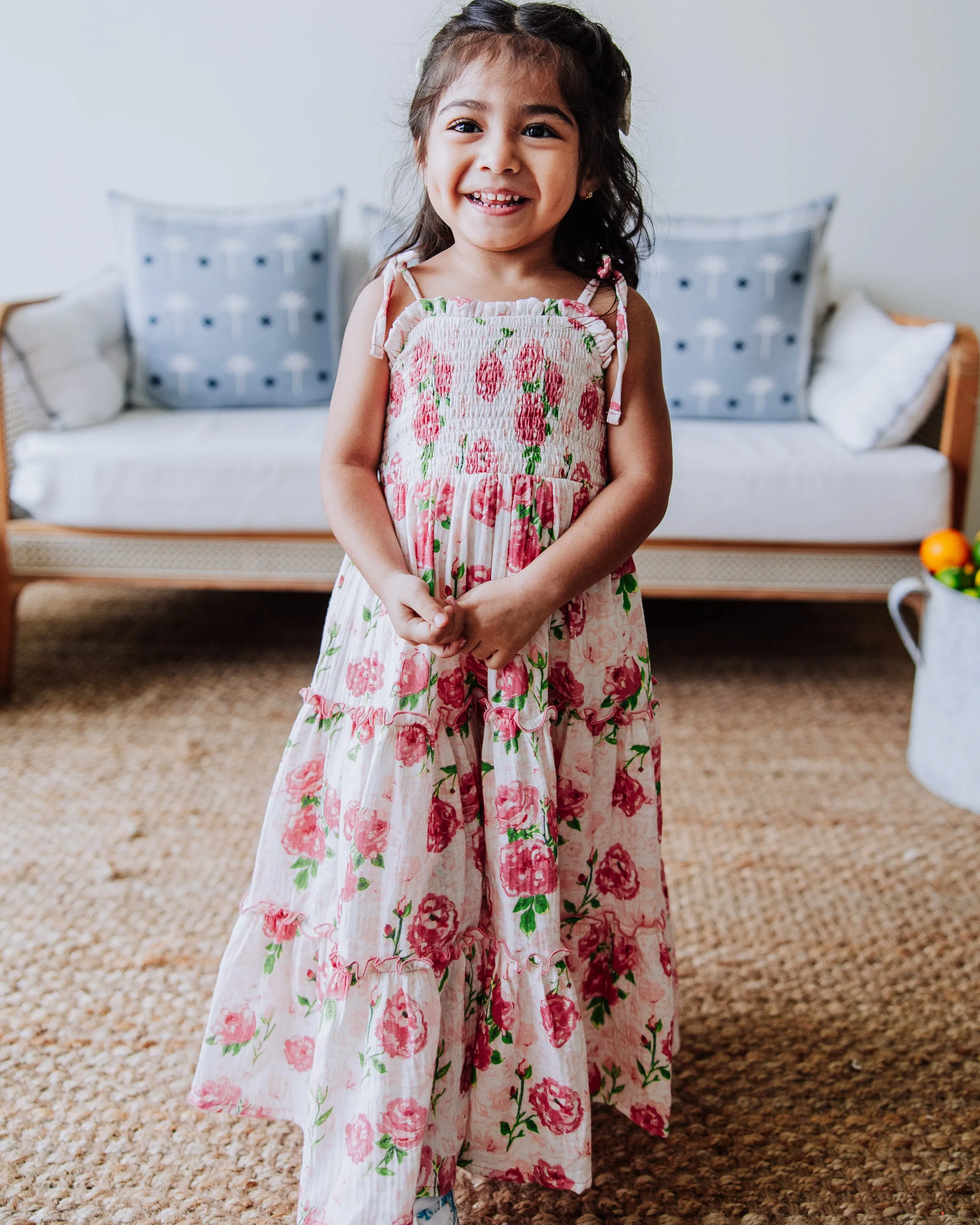 Beach Dress - Raspberry Roses