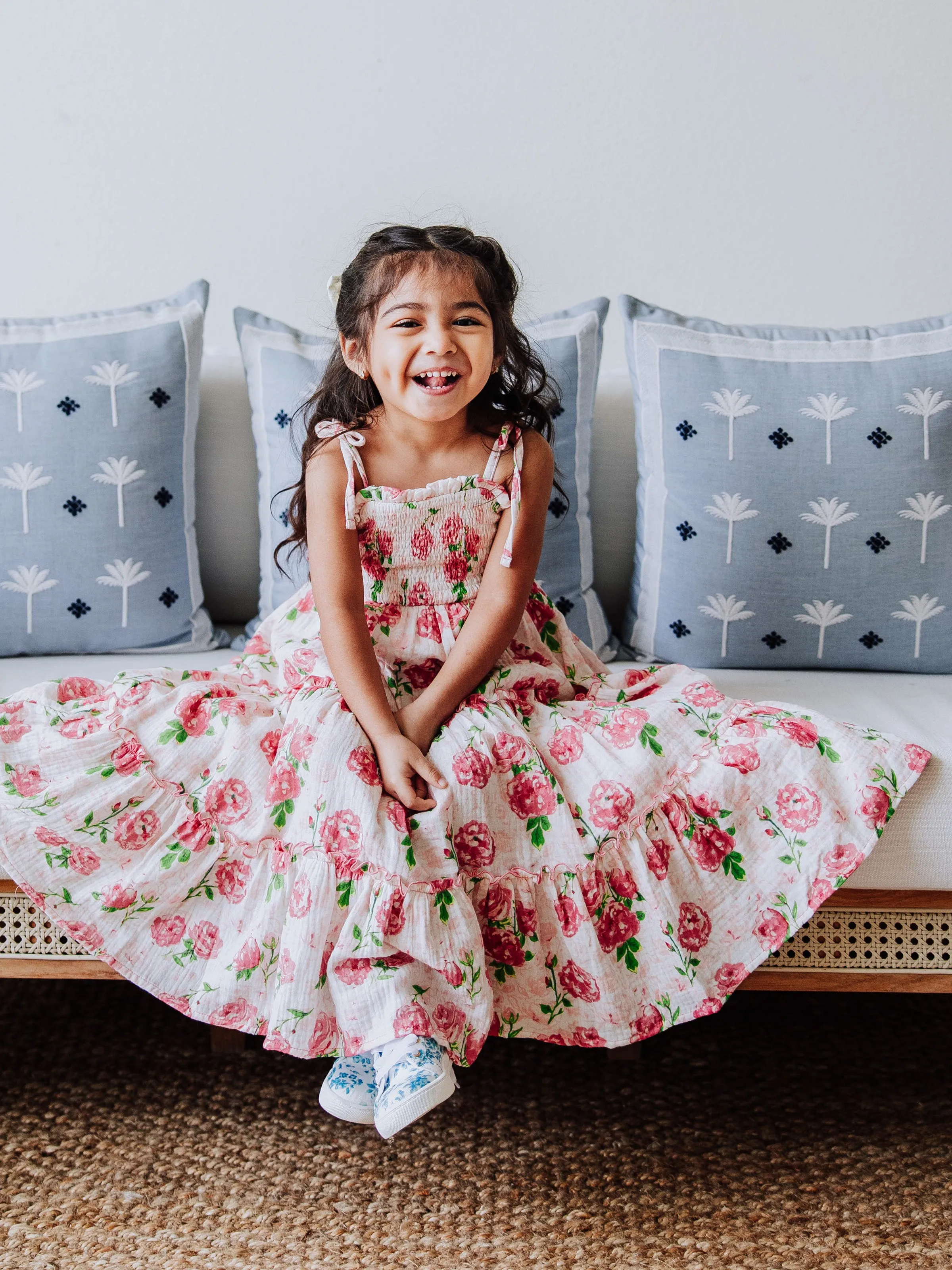 Beach Dress - Raspberry Roses