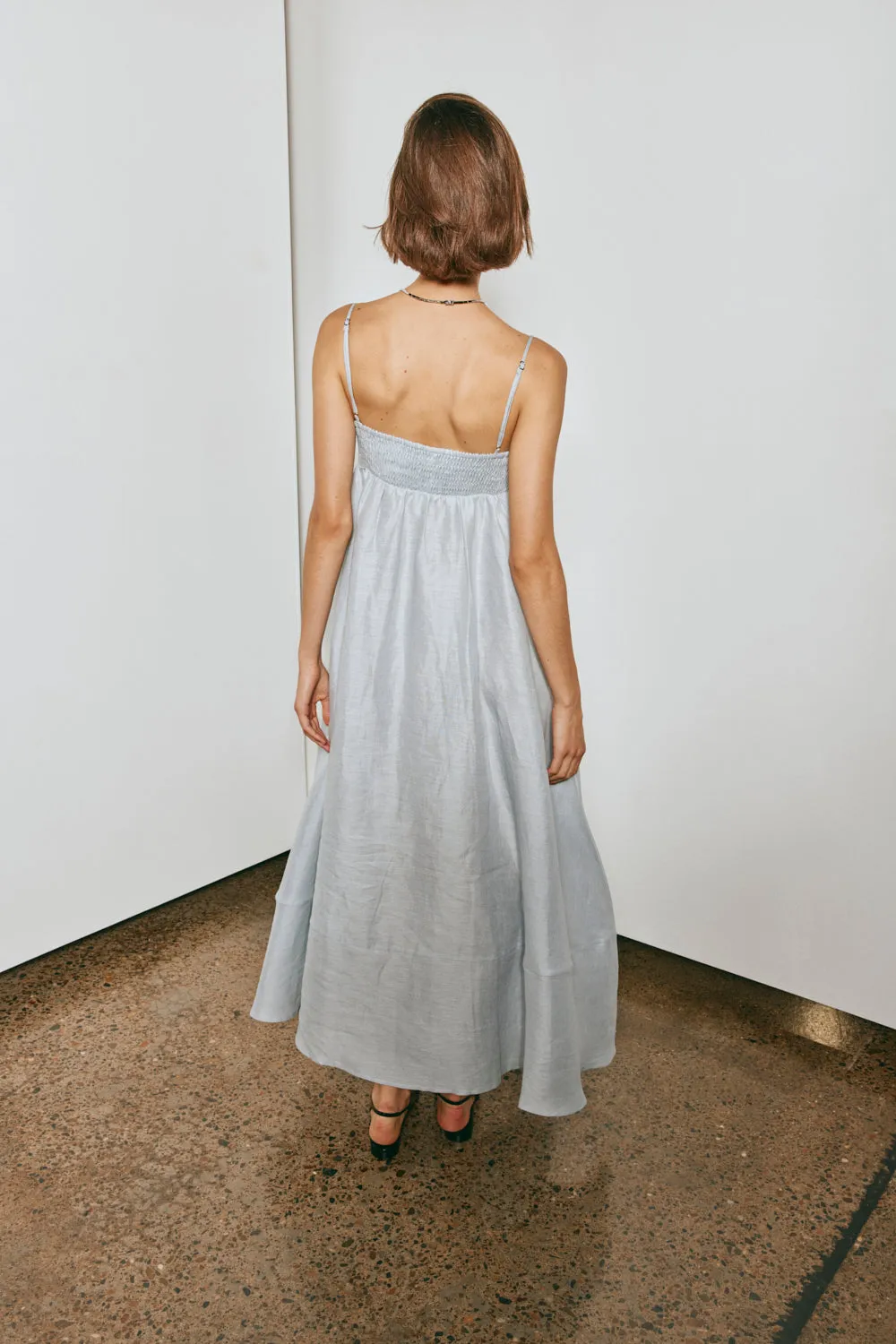 Behati Linen Maxi Dress Sky