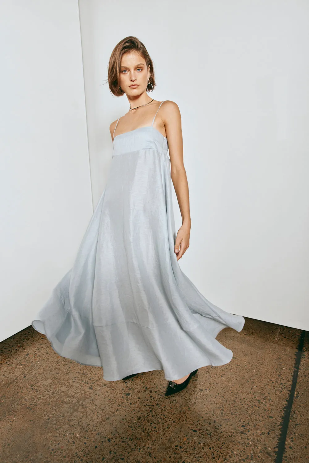 Behati Linen Maxi Dress Sky