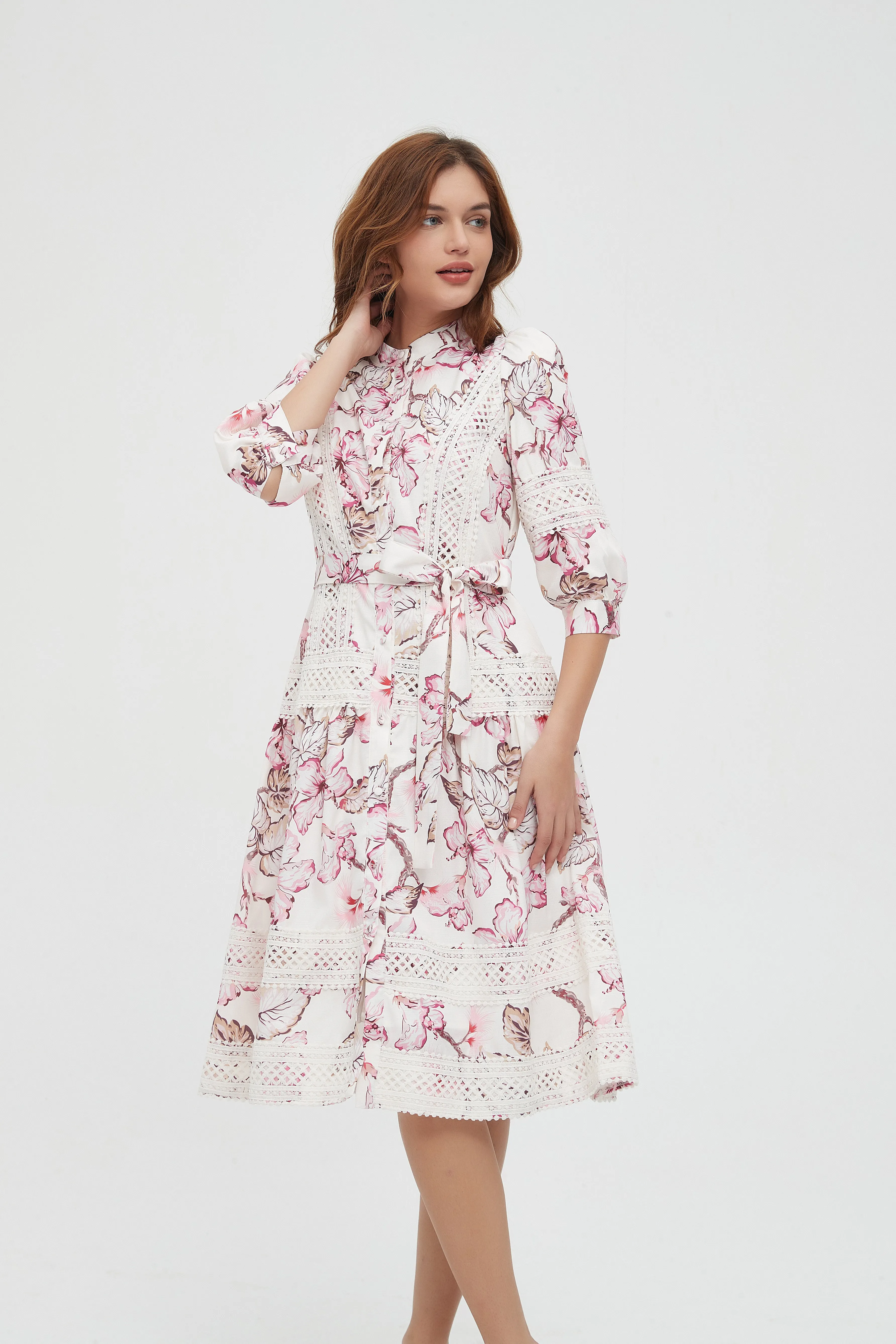 BELLAROSA FLORAL & LACE DRESS byMM