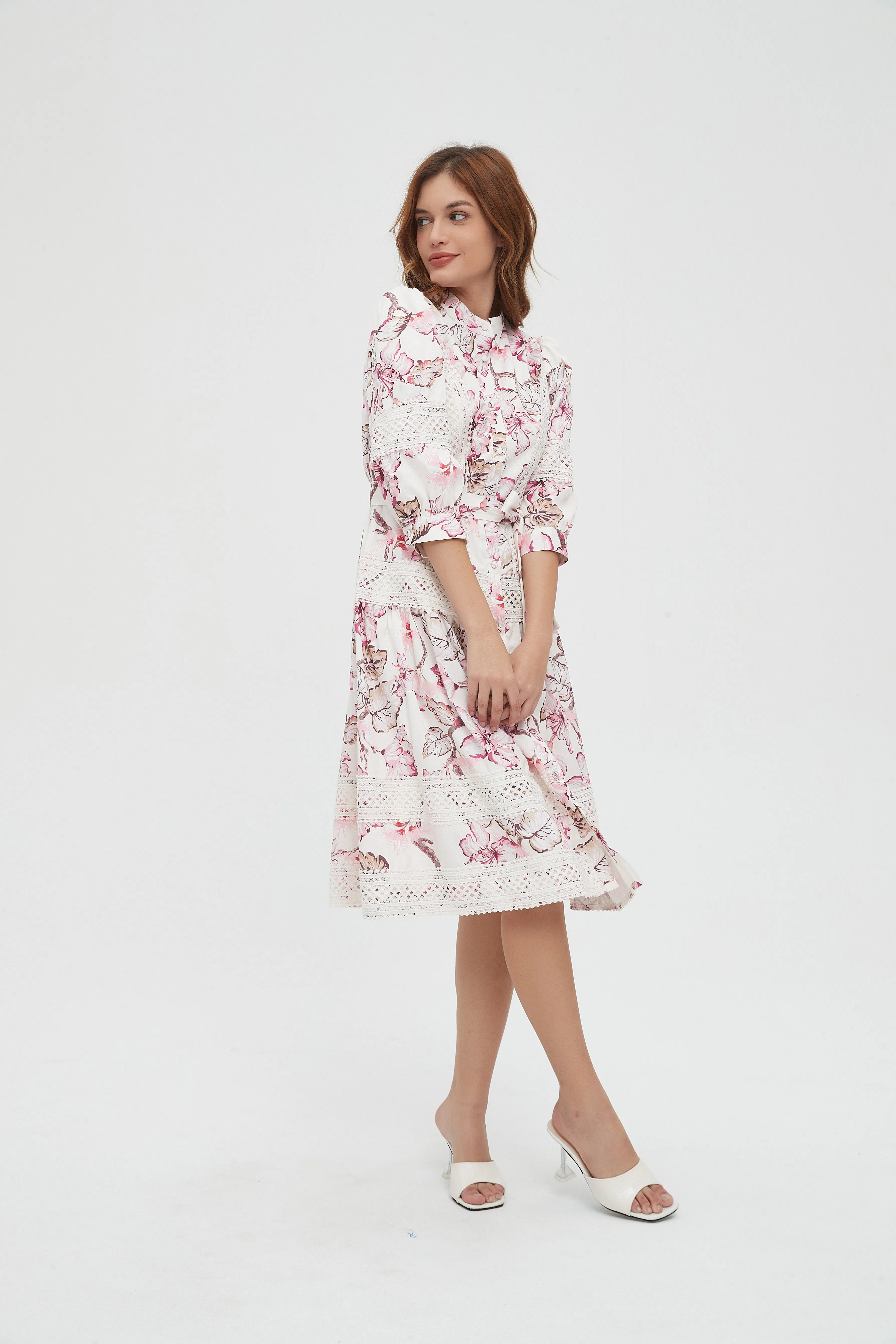 BELLAROSA FLORAL & LACE DRESS byMM