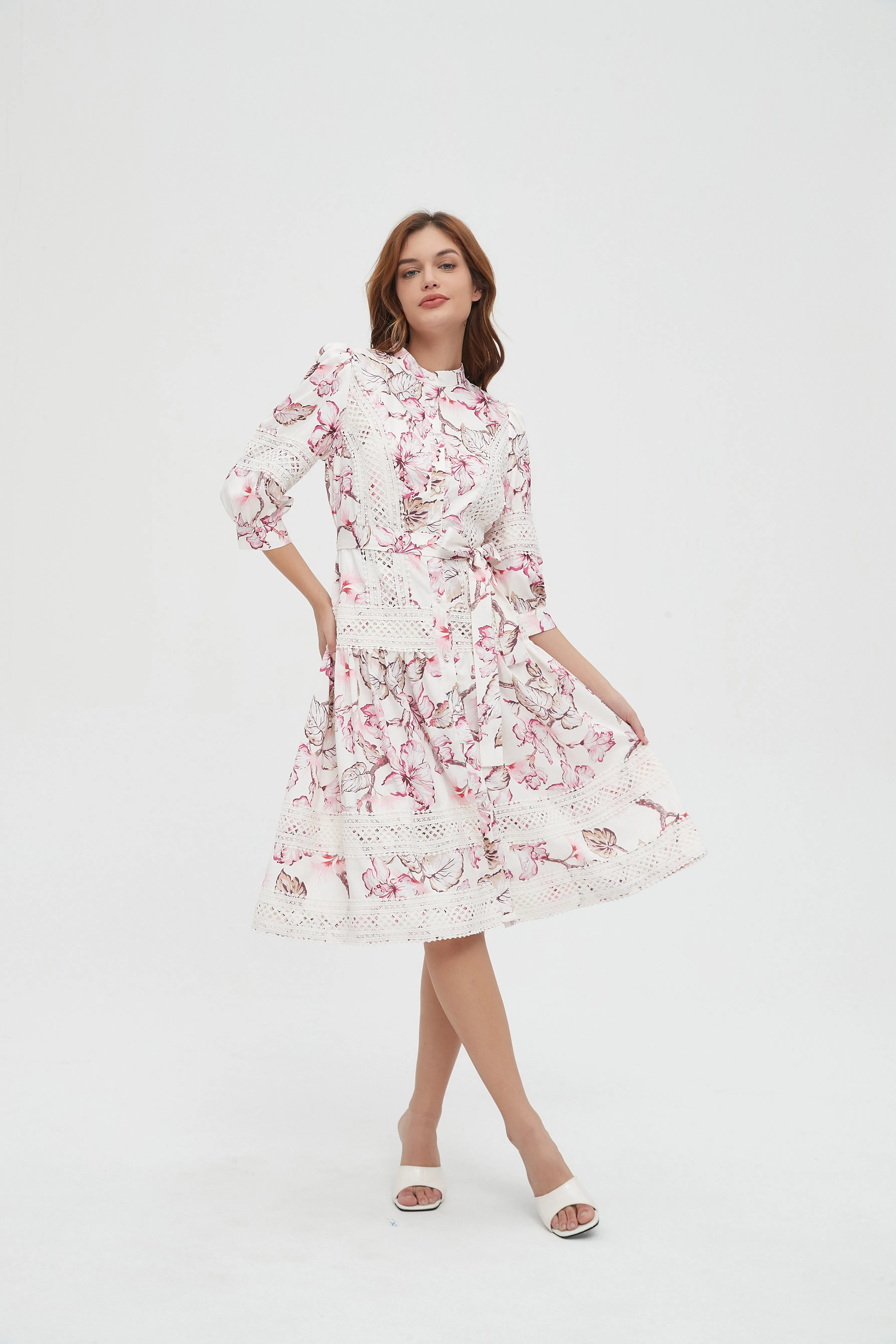 BELLAROSA FLORAL & LACE DRESS byMM