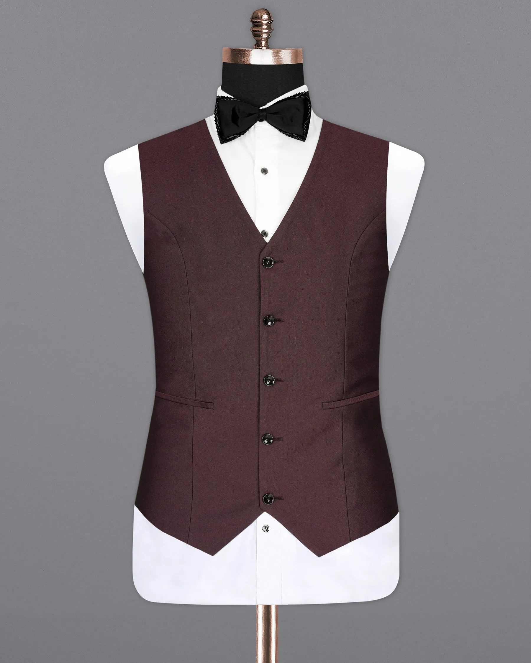 Bistre Wine Solid Waistcoat