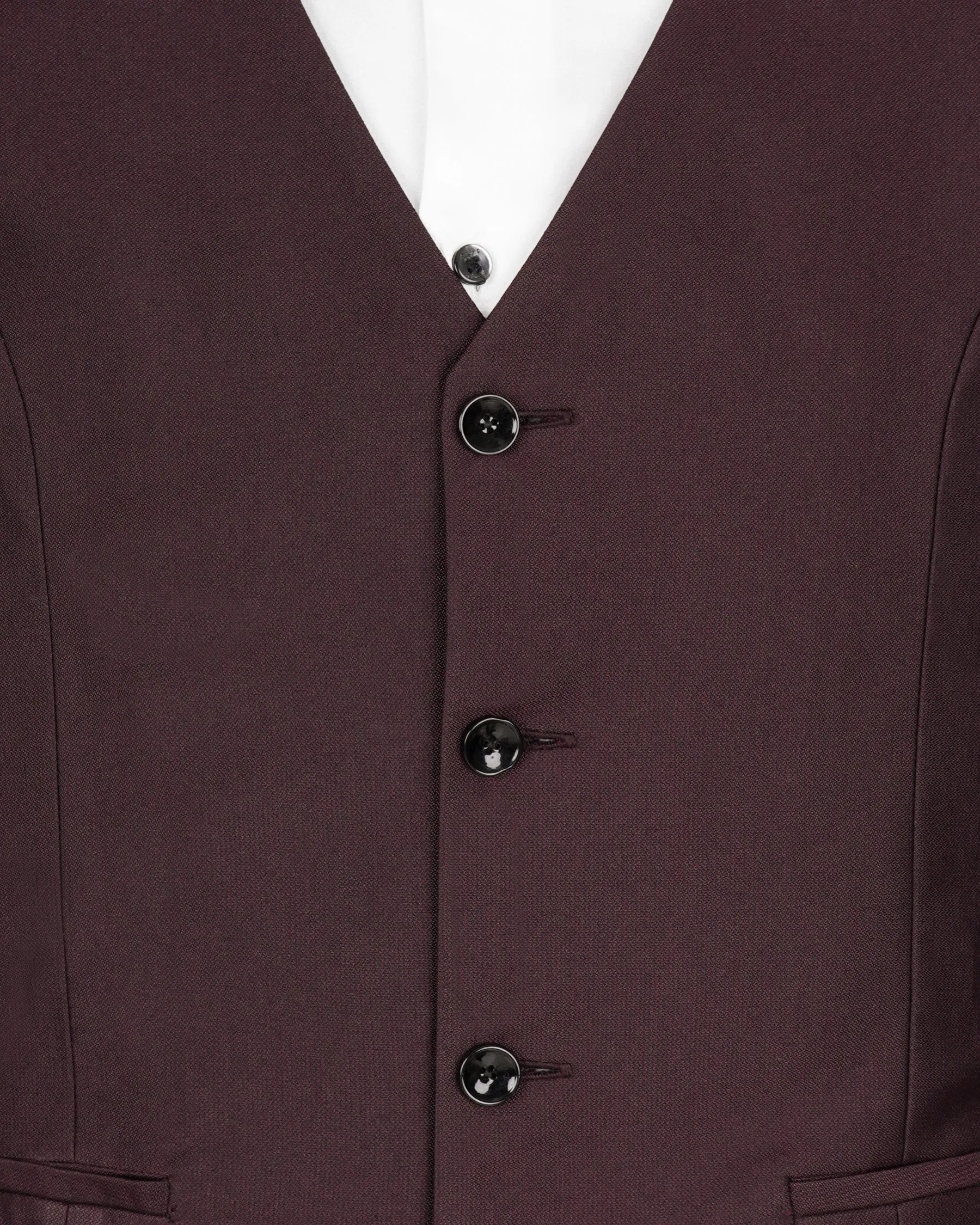 Bistre Wine Solid Waistcoat