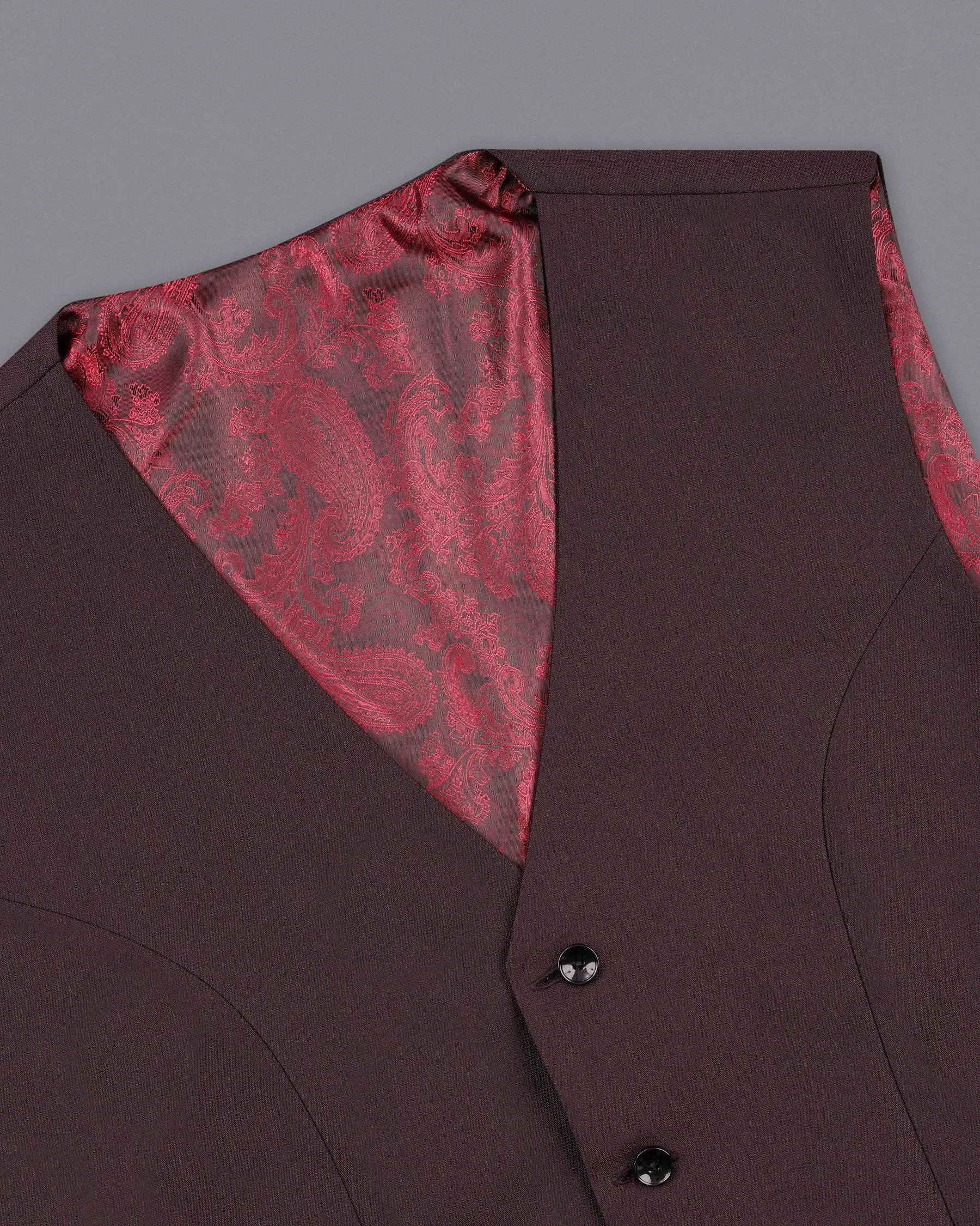 Bistre Wine Solid Waistcoat