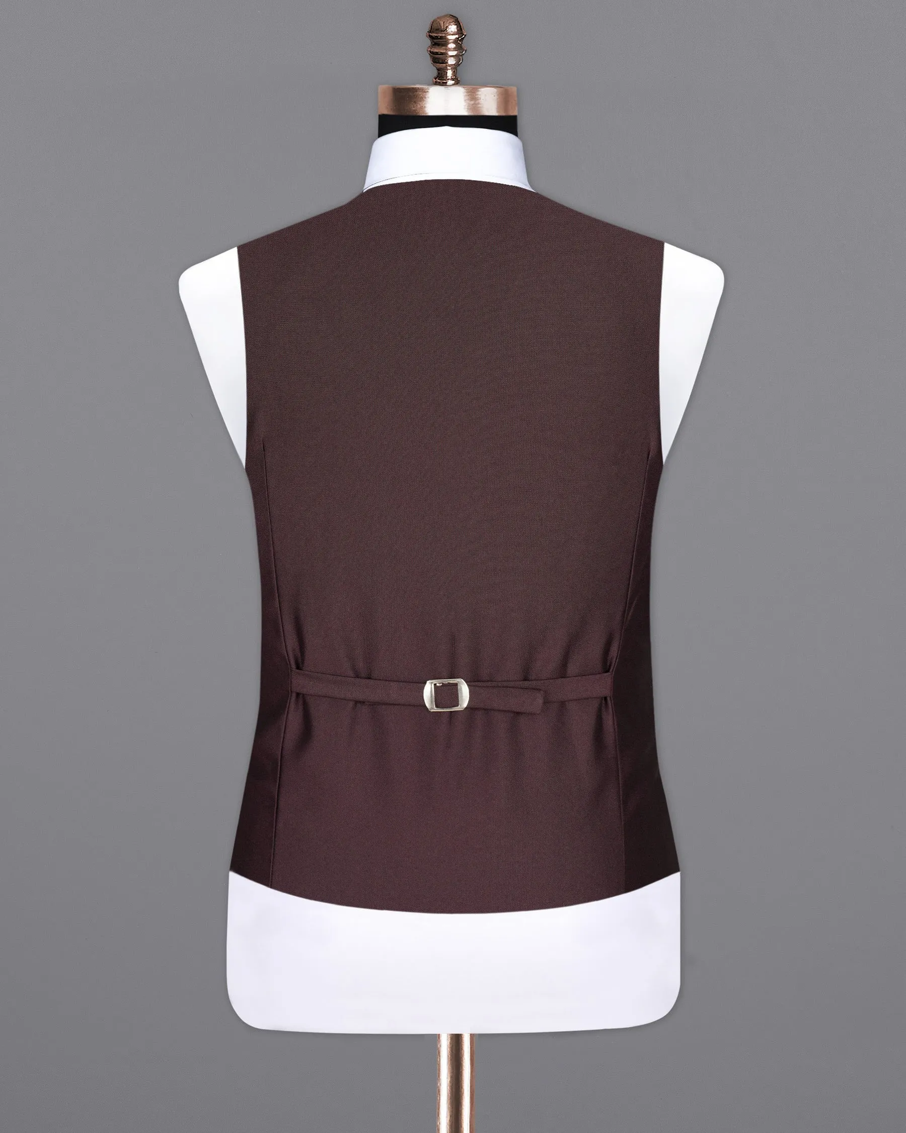 Bistre Wine Solid Waistcoat