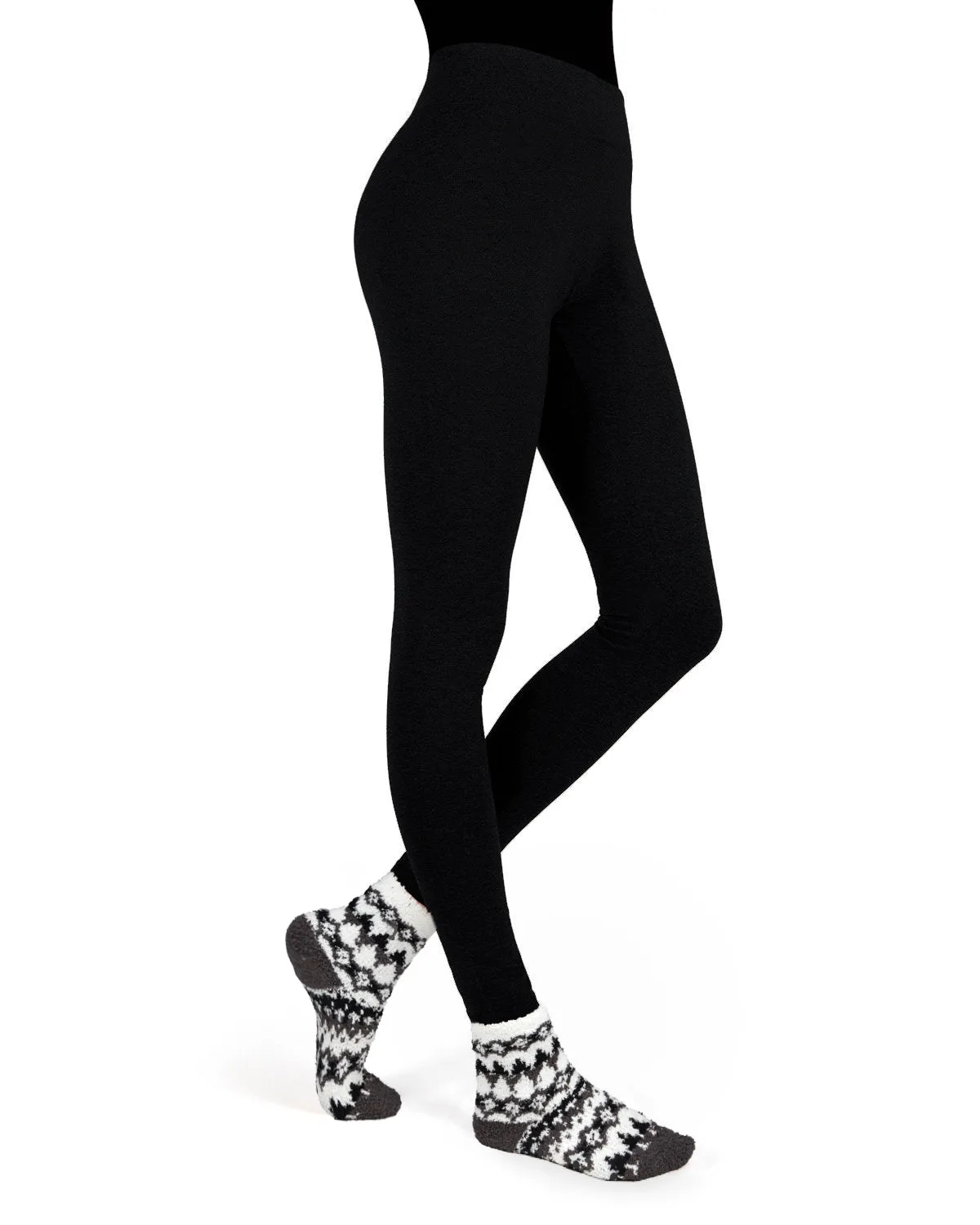 Black & White Diamond Cozy Sock & Legging Set