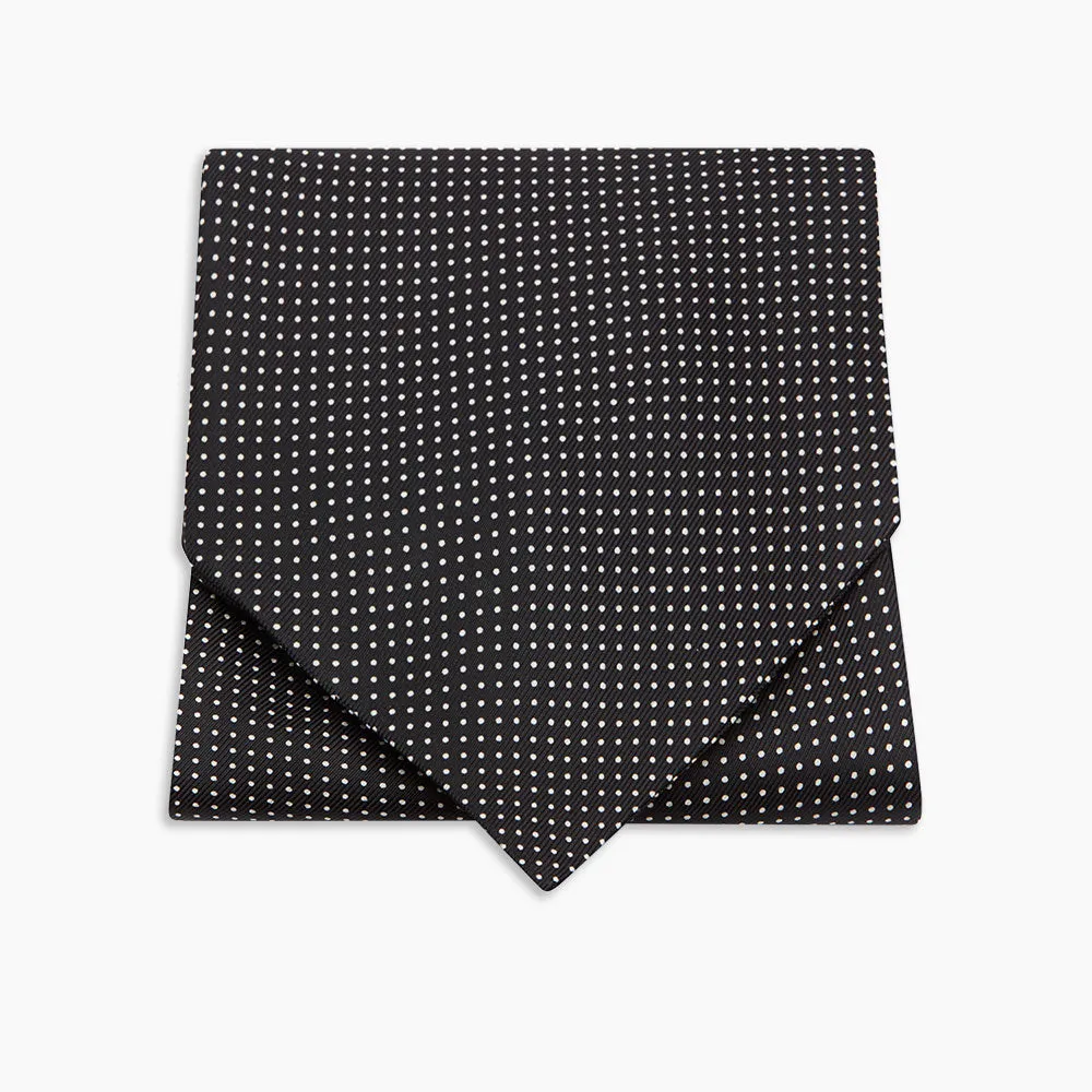 Black and White Mini Spot Silk Ascot Tie