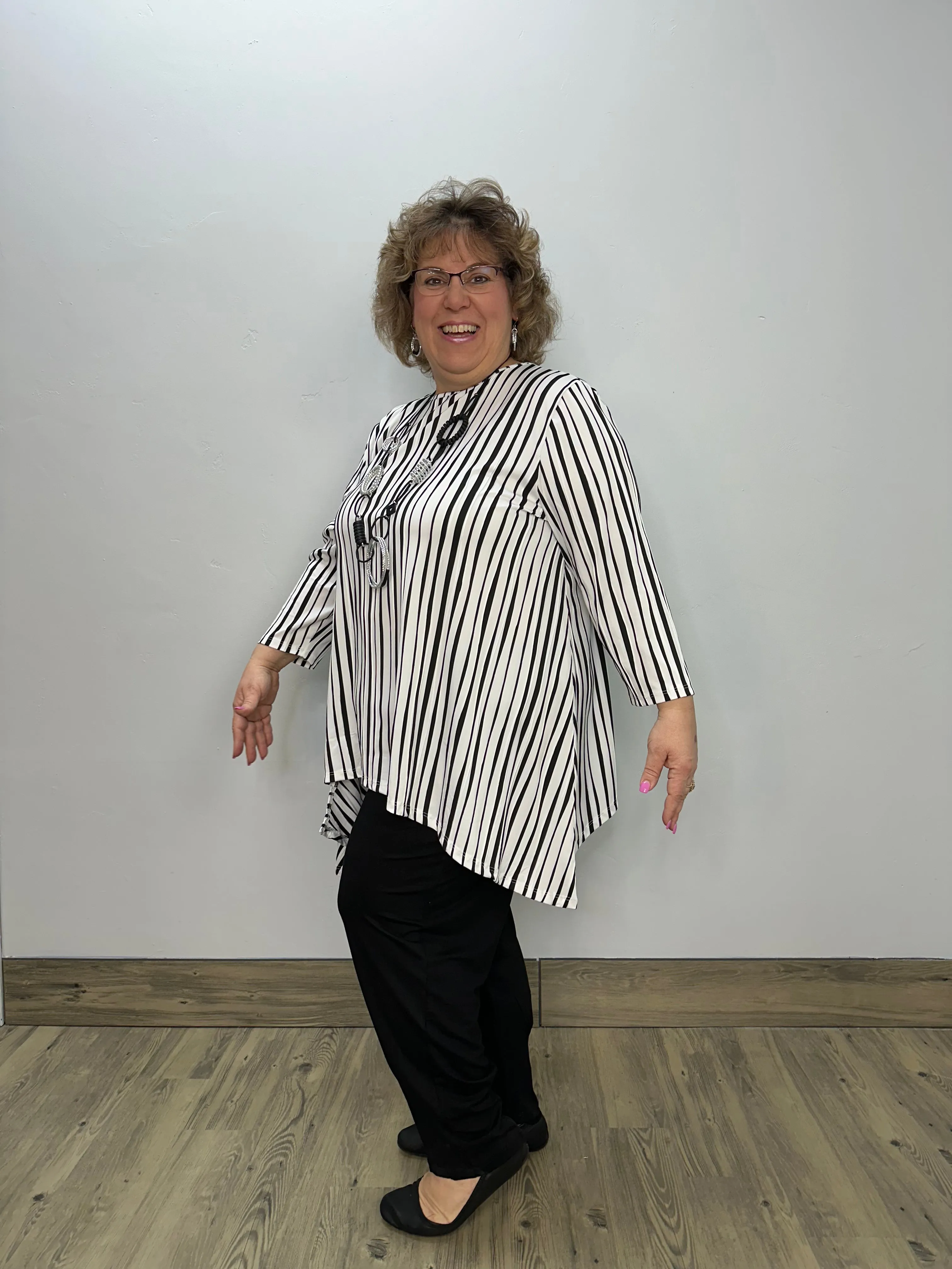 Black and White Stripe Dre Tunic