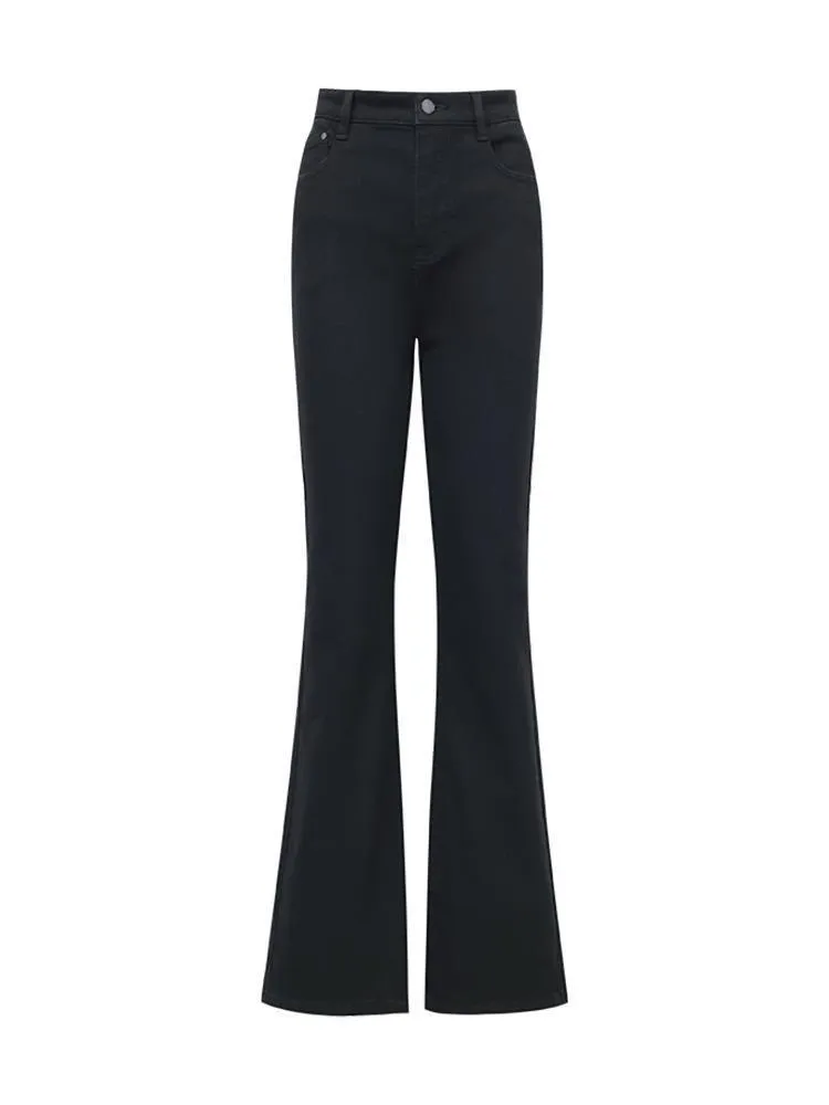 Black Ankle Length Flared Jeans