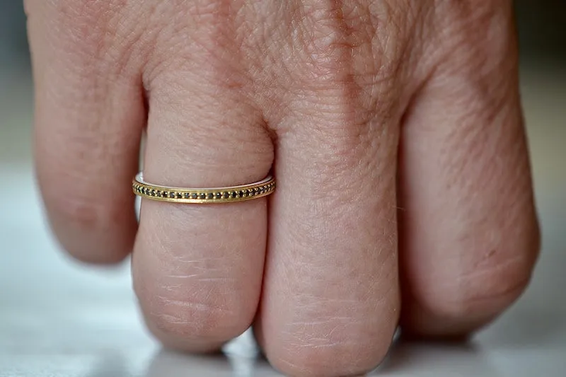 Black Diamond Stackable Eternity Band with Enamel